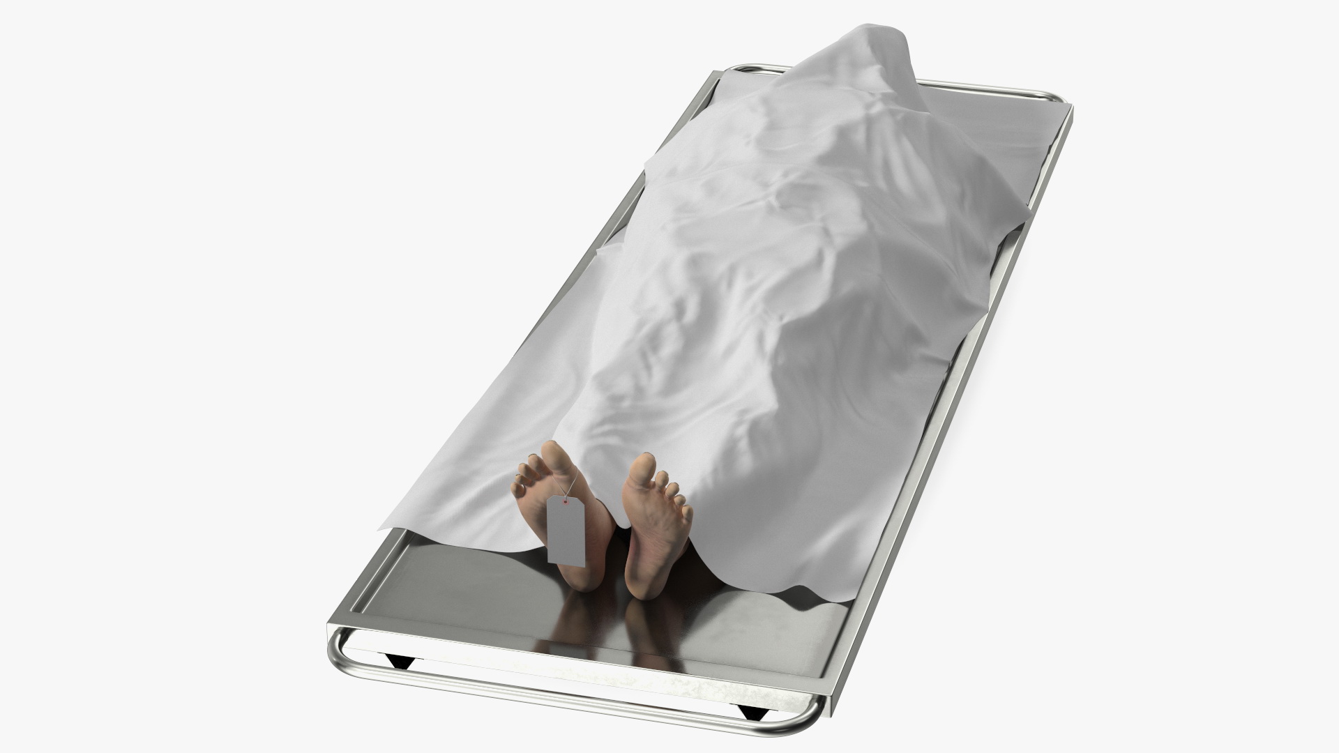 3D Male Dead Body Covered with Cloth model