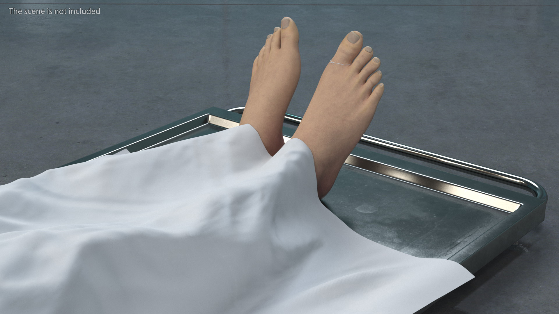 3D Male Dead Body Covered with Cloth model