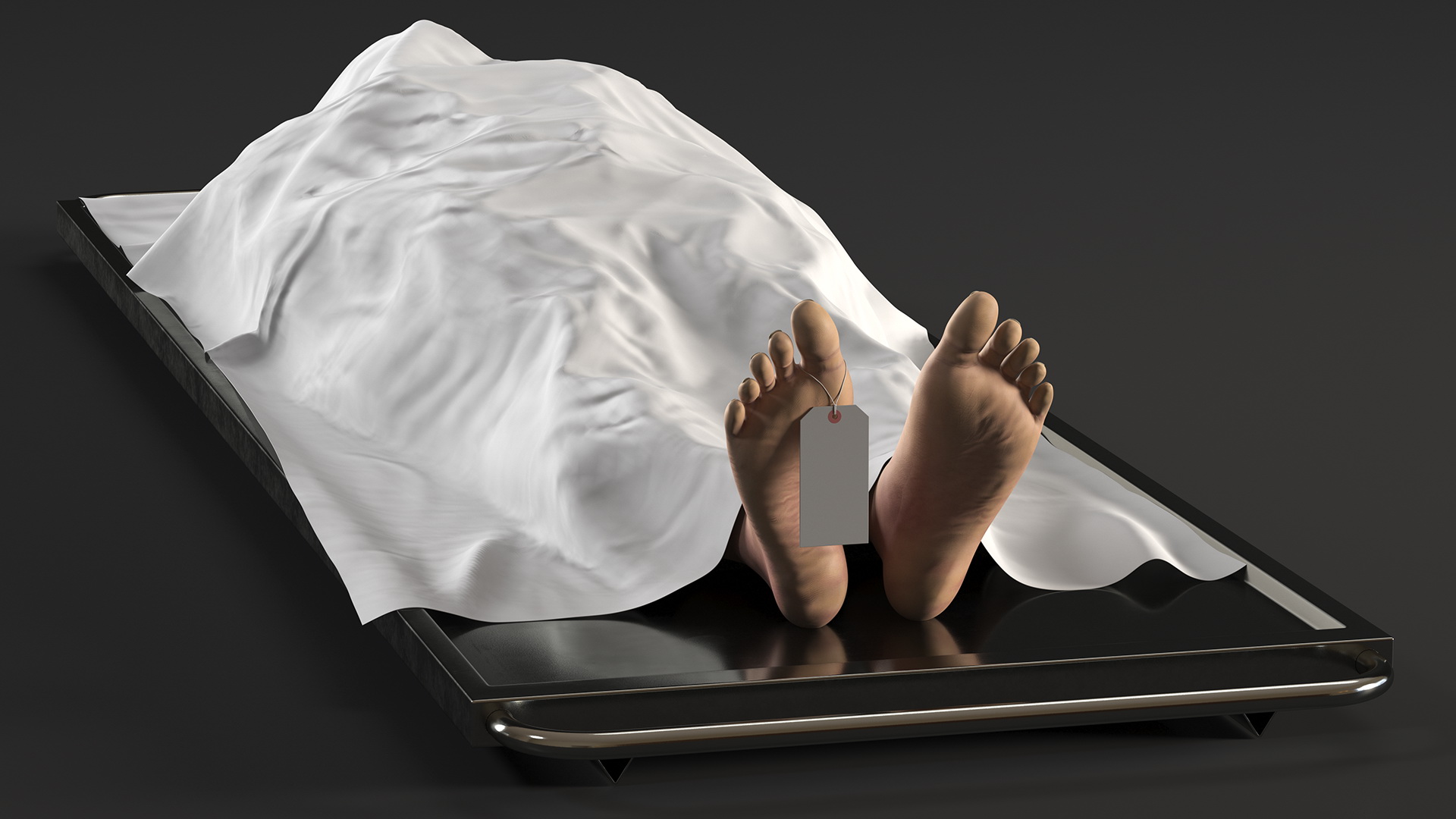 3D Male Dead Body Covered with Cloth model