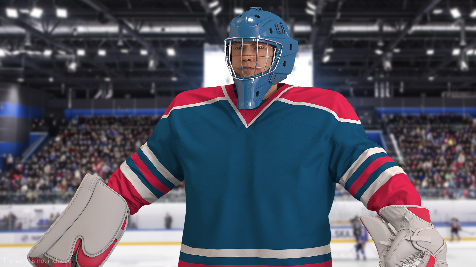 Hockey Goalkeeper Fully Equipped Rigged 3D model