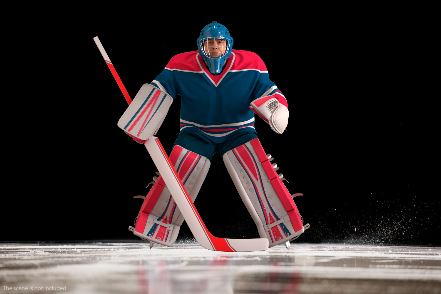 Hockey Goalkeeper Fully Equipped Rigged 3D model