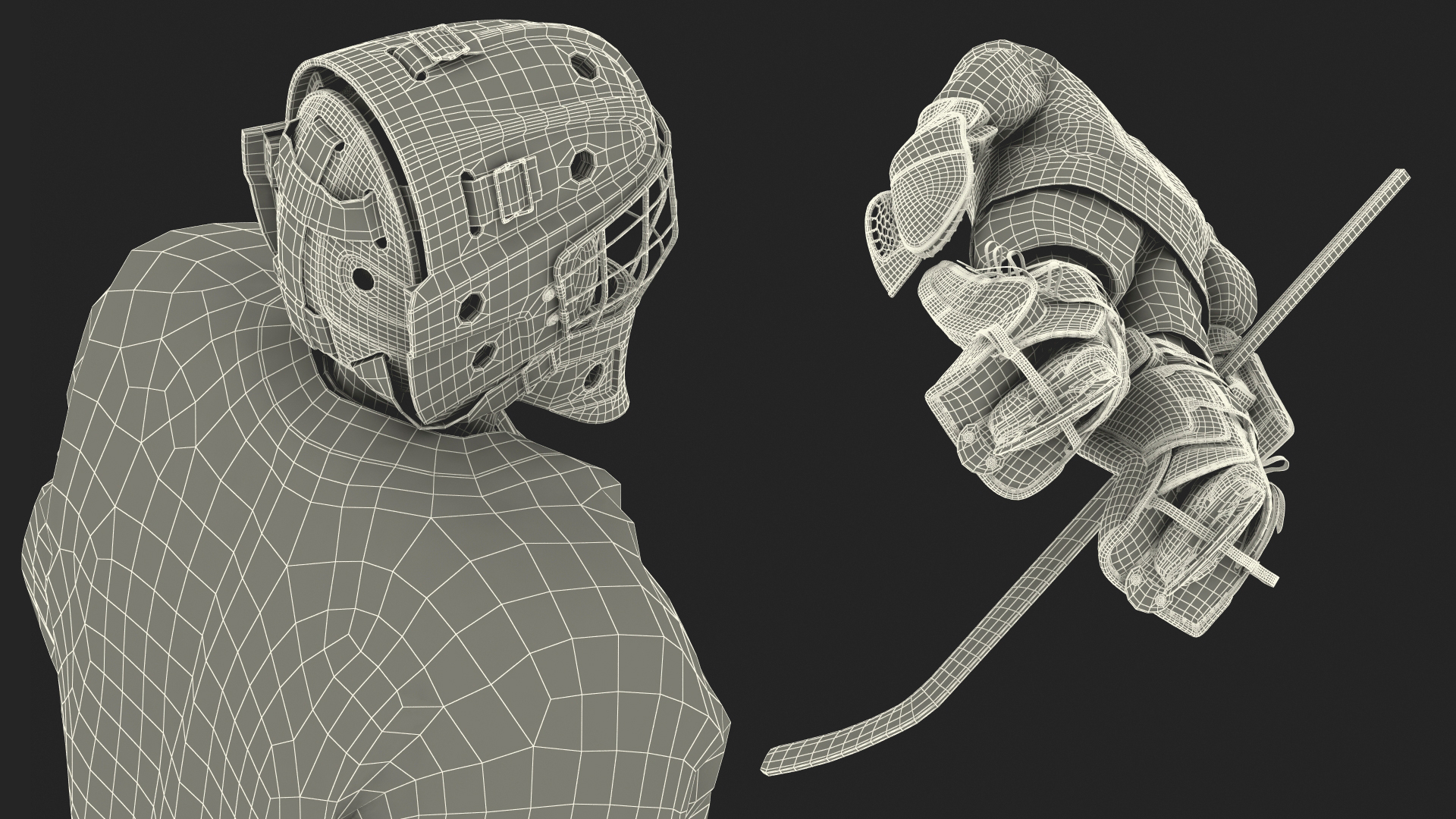 Hockey Goalkeeper Fully Equipped Rigged 3D model