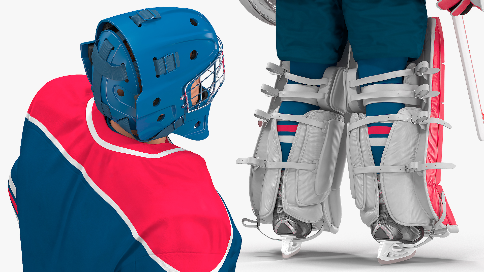 Hockey Goalkeeper Fully Equipped Rigged 3D model