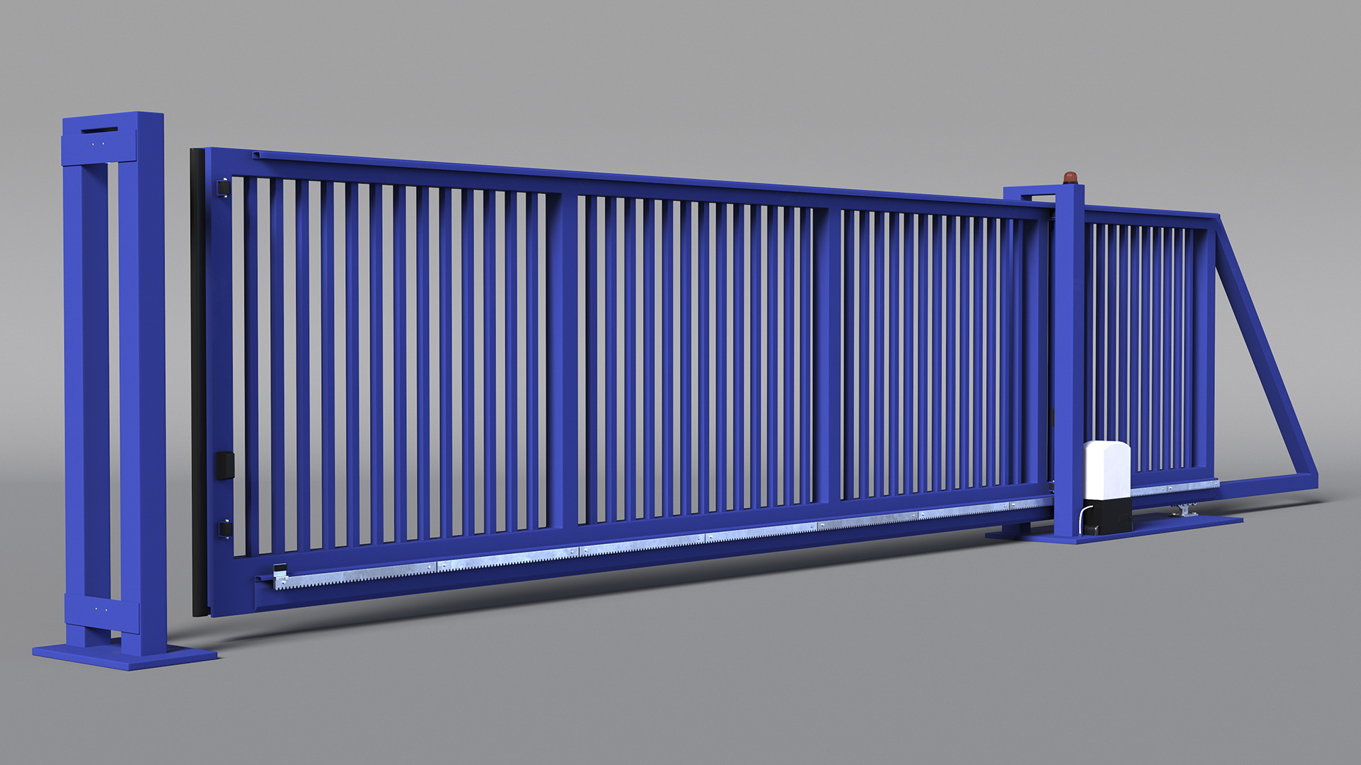 Commercial Sliding Gates Blue 3D model