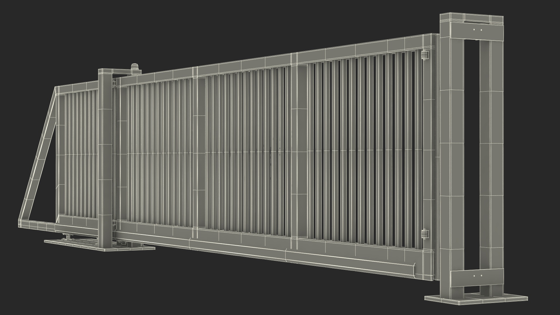 Commercial Sliding Gates Blue 3D model