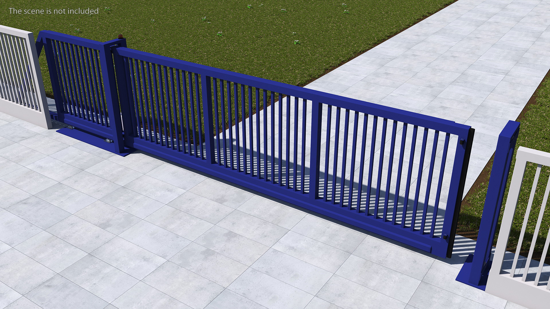 Commercial Sliding Gates Blue 3D model