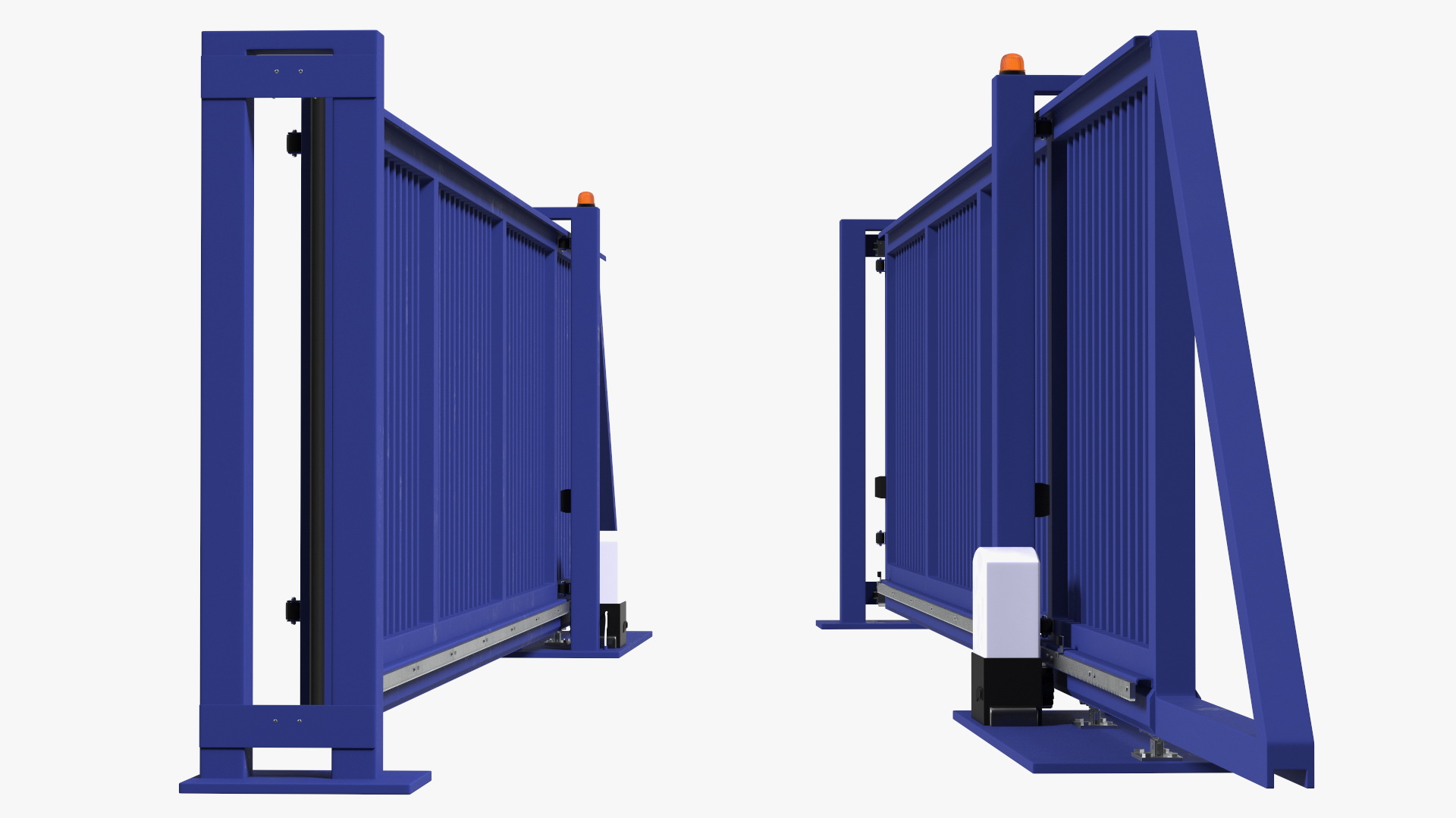 Commercial Sliding Gates Blue 3D model