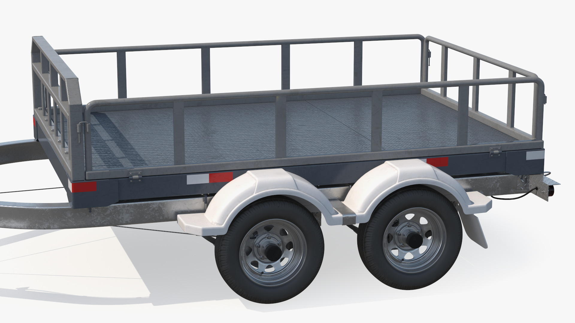 Autonomous Electric Tractor with Double Axle Trailer 3D