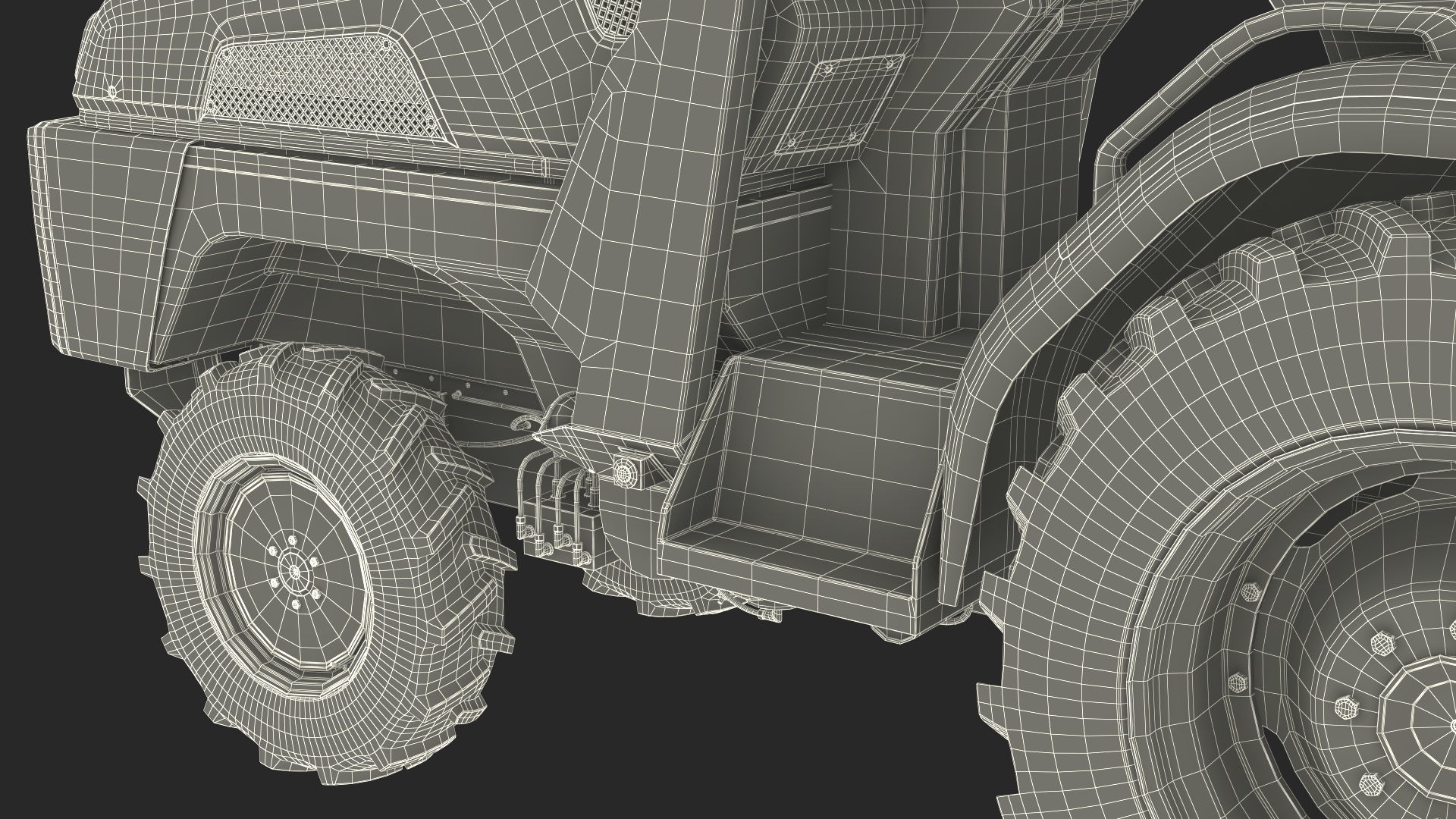 Autonomous Electric Tractor with Double Axle Trailer 3D