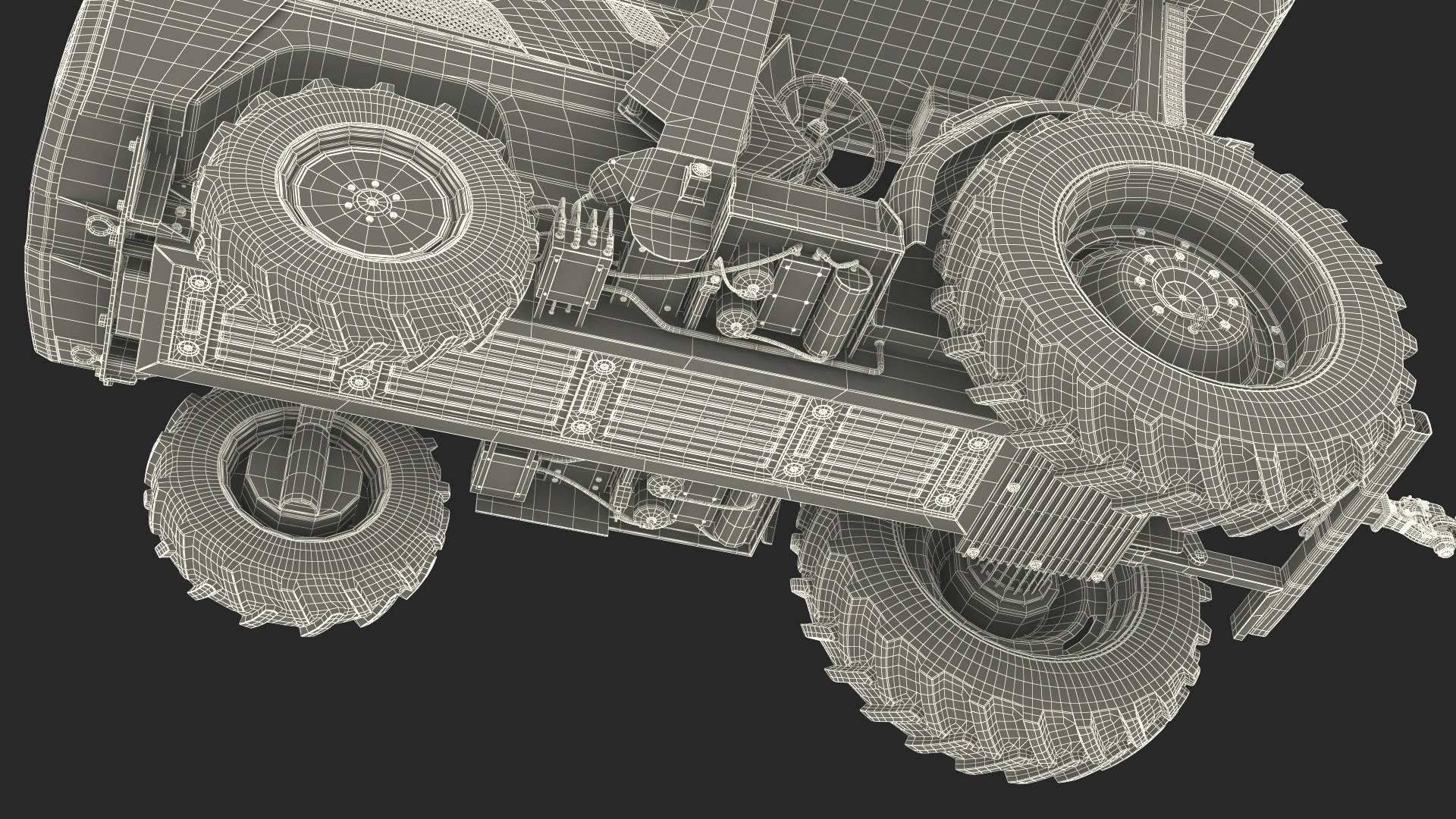 Autonomous Electric Tractor with Double Axle Trailer 3D