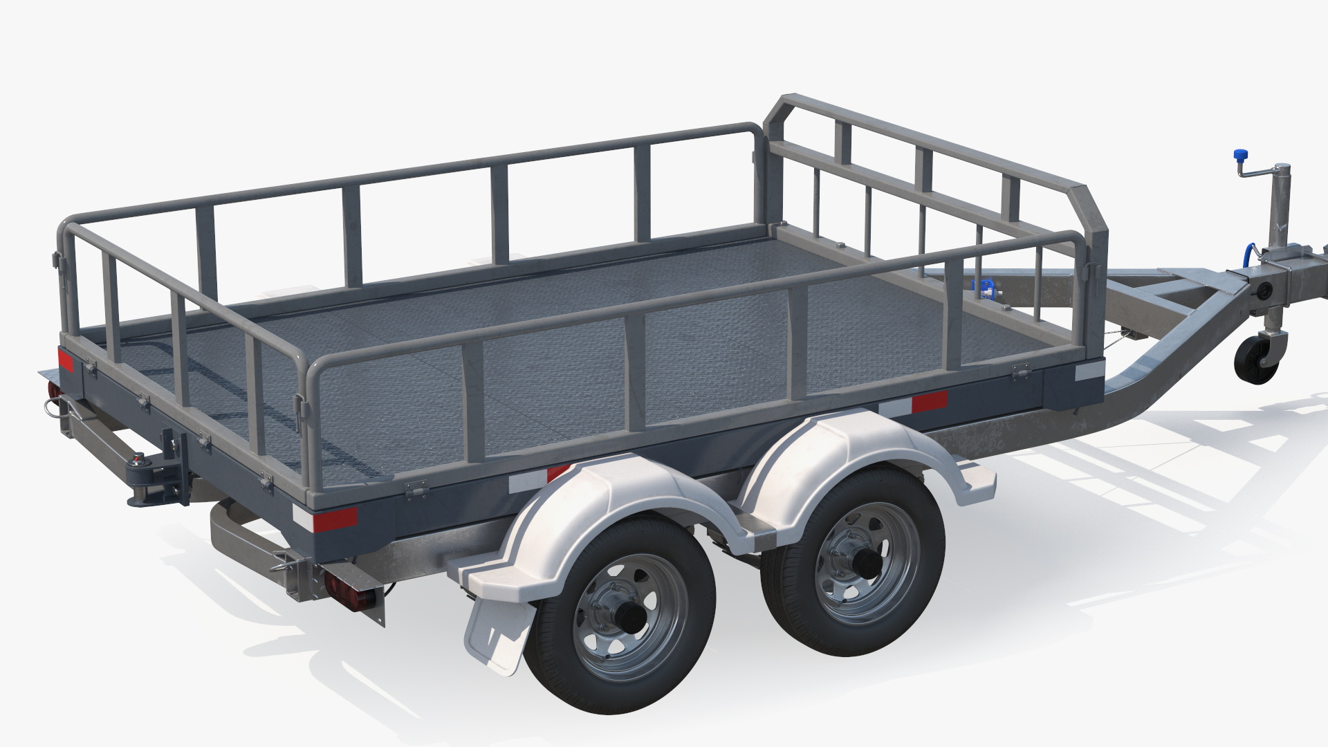 Autonomous Electric Tractor with Double Axle Trailer 3D