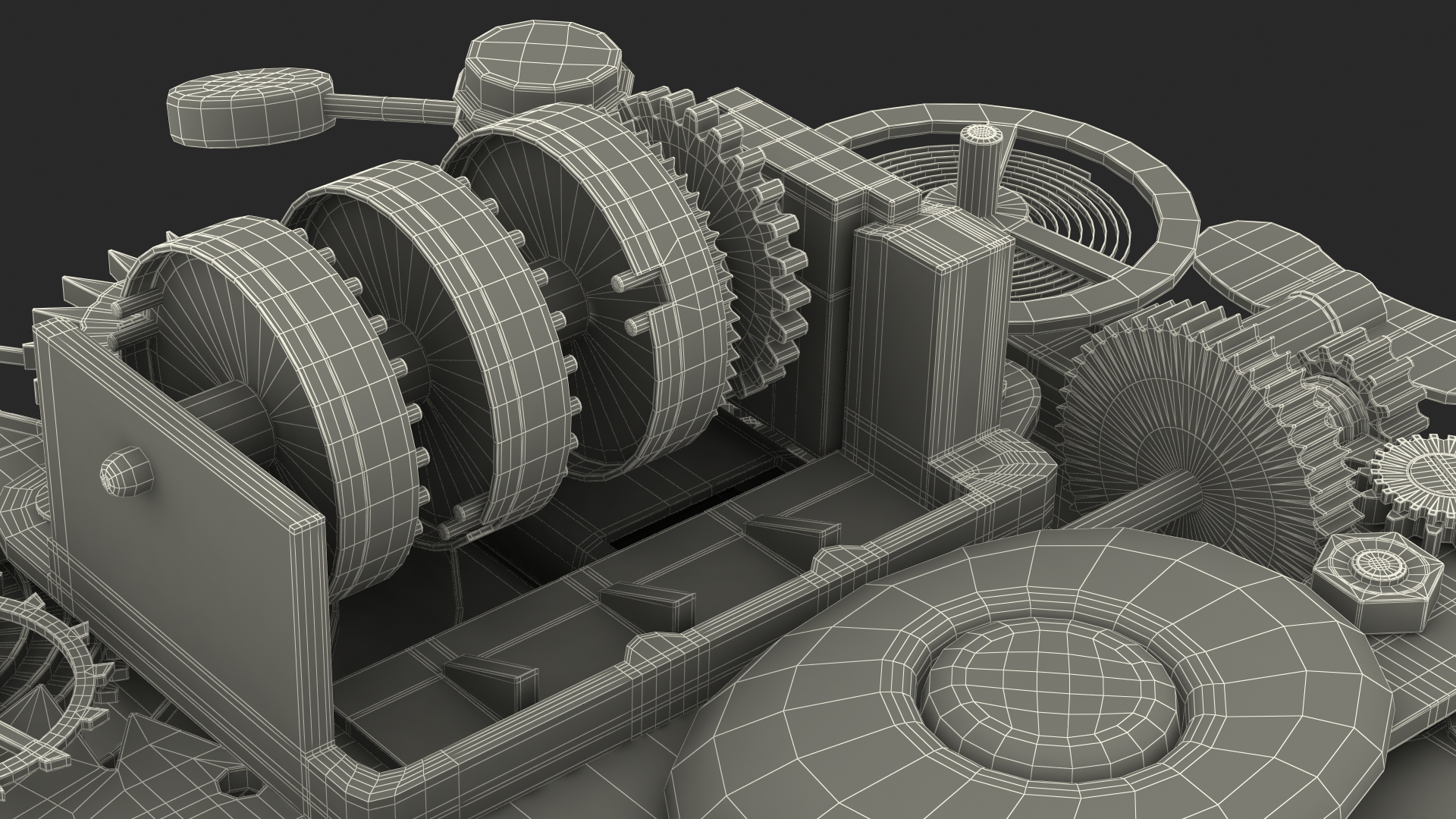 3D Clockwork Gear with Counter Mechanism Mixed model