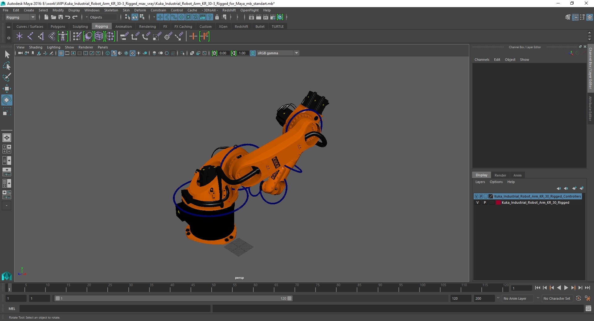 Kuka Industrial Robot Arm KR 30-3 Rigged for Maya 3D model