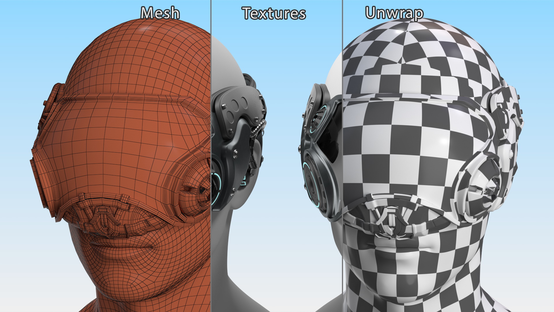 3D model Sci-fi Head Mask New