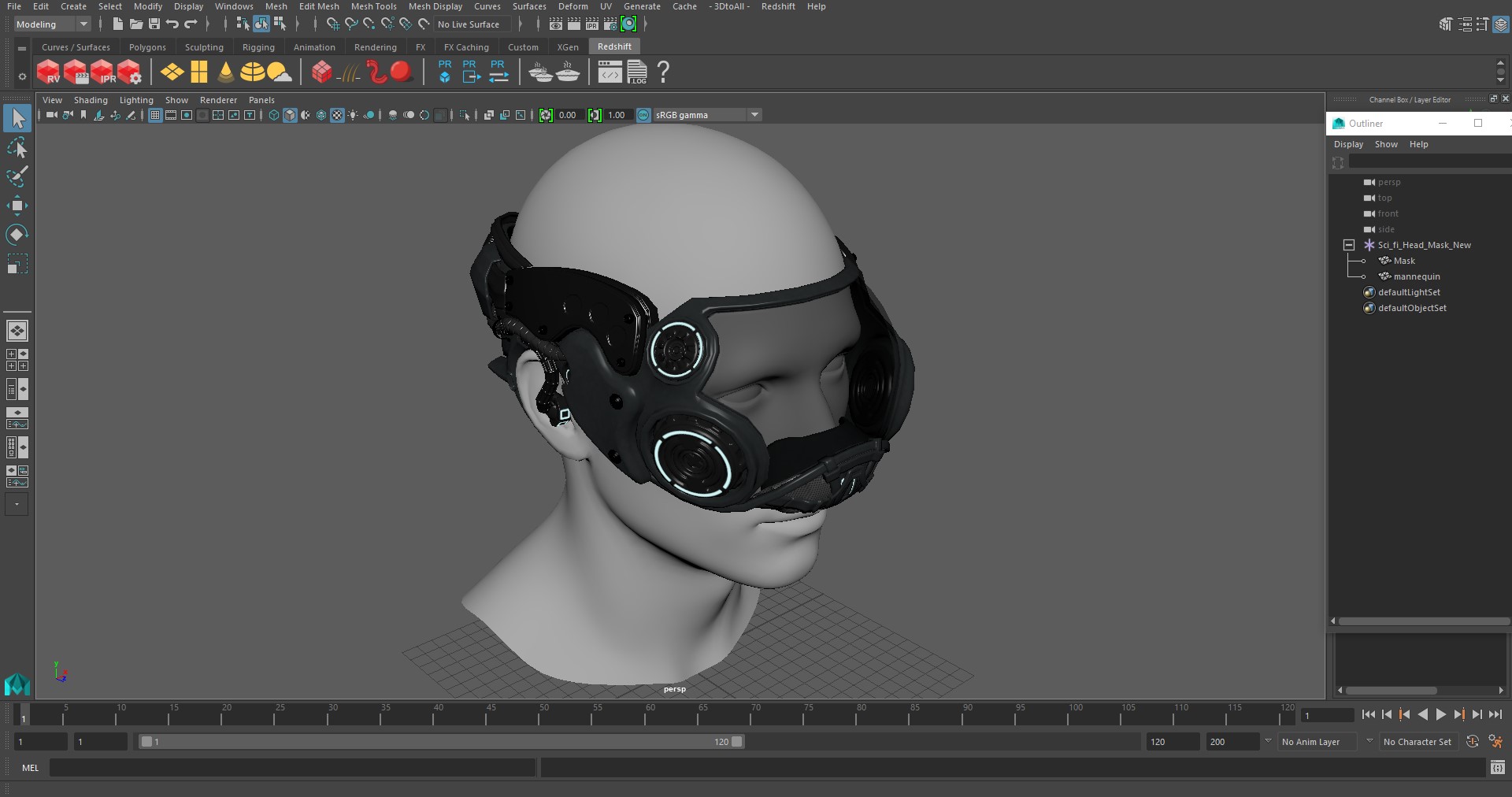 3D model Sci-fi Head Mask New