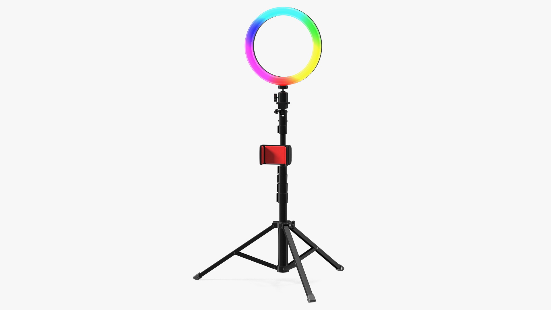 LED Selfie Ring Light with Tripod and Phone Holder RGB 3D model