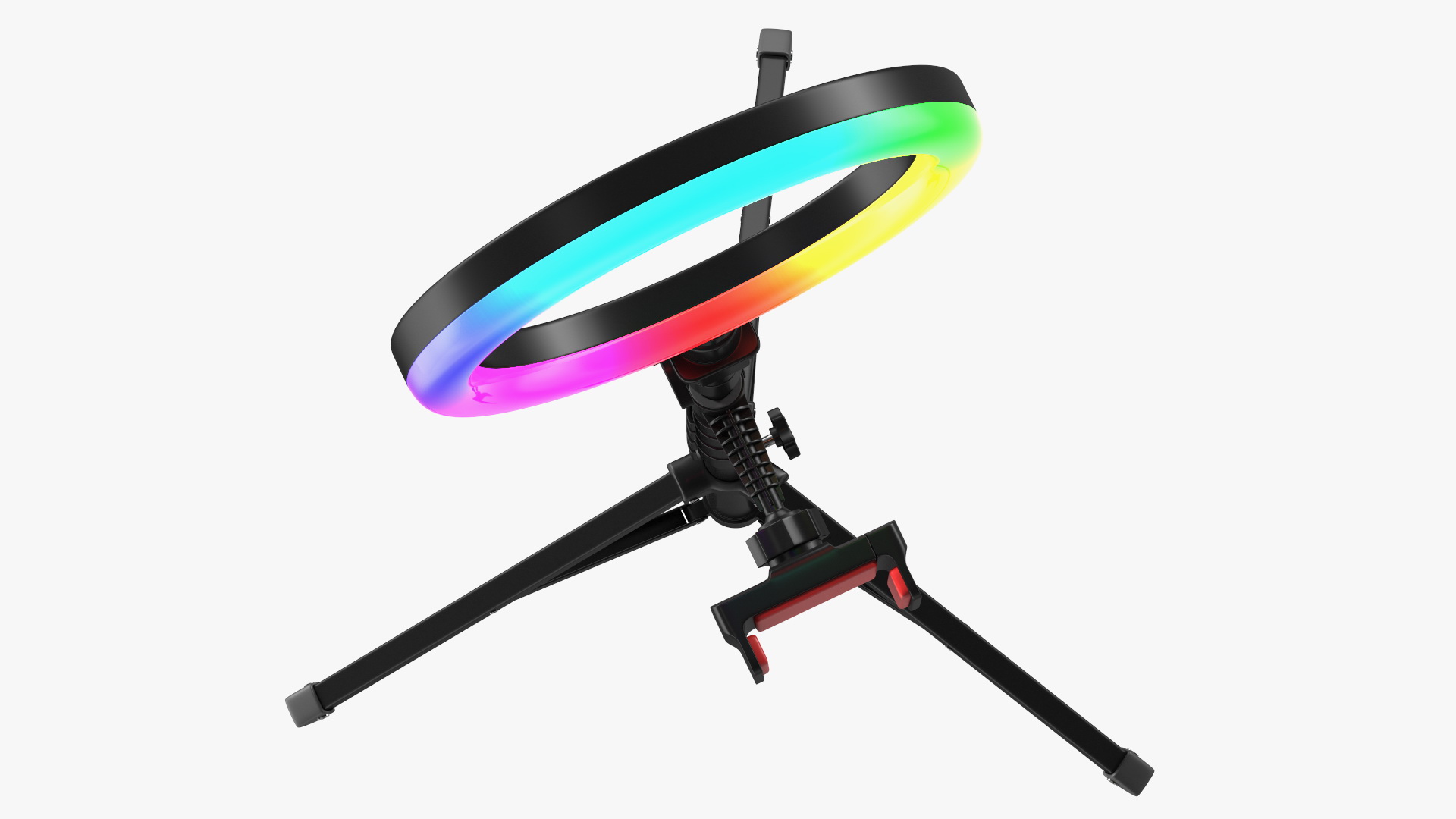 LED Selfie Ring Light with Tripod and Phone Holder RGB 3D model