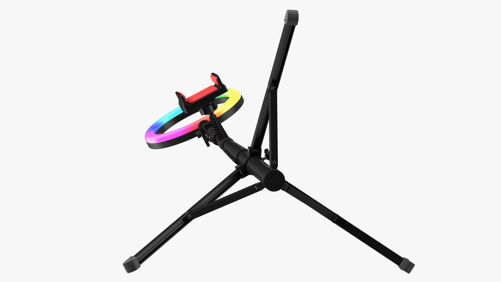 LED Selfie Ring Light with Tripod and Phone Holder RGB 3D model