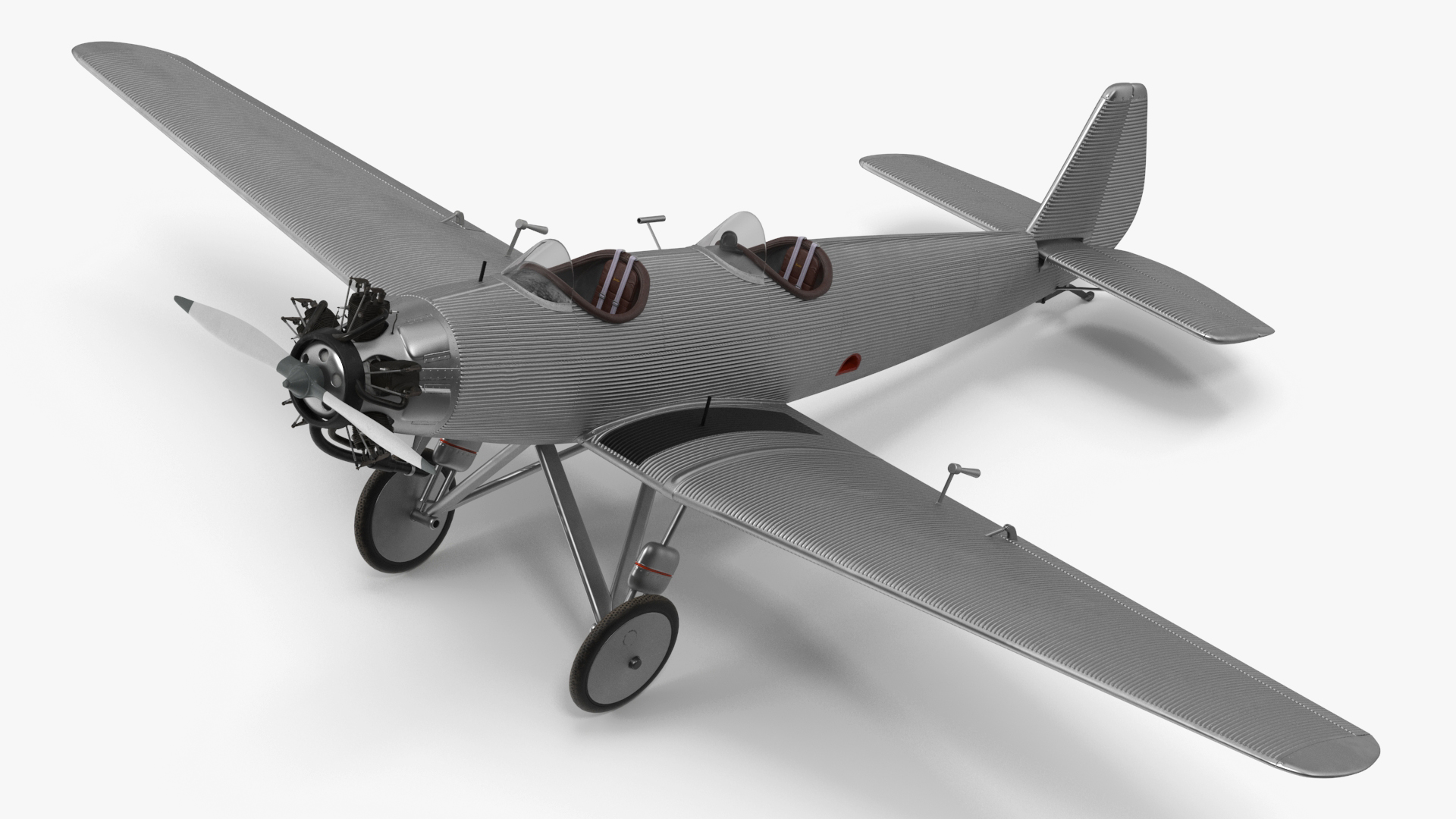 3D model Retro Airplane Rigged for Cinema 4D