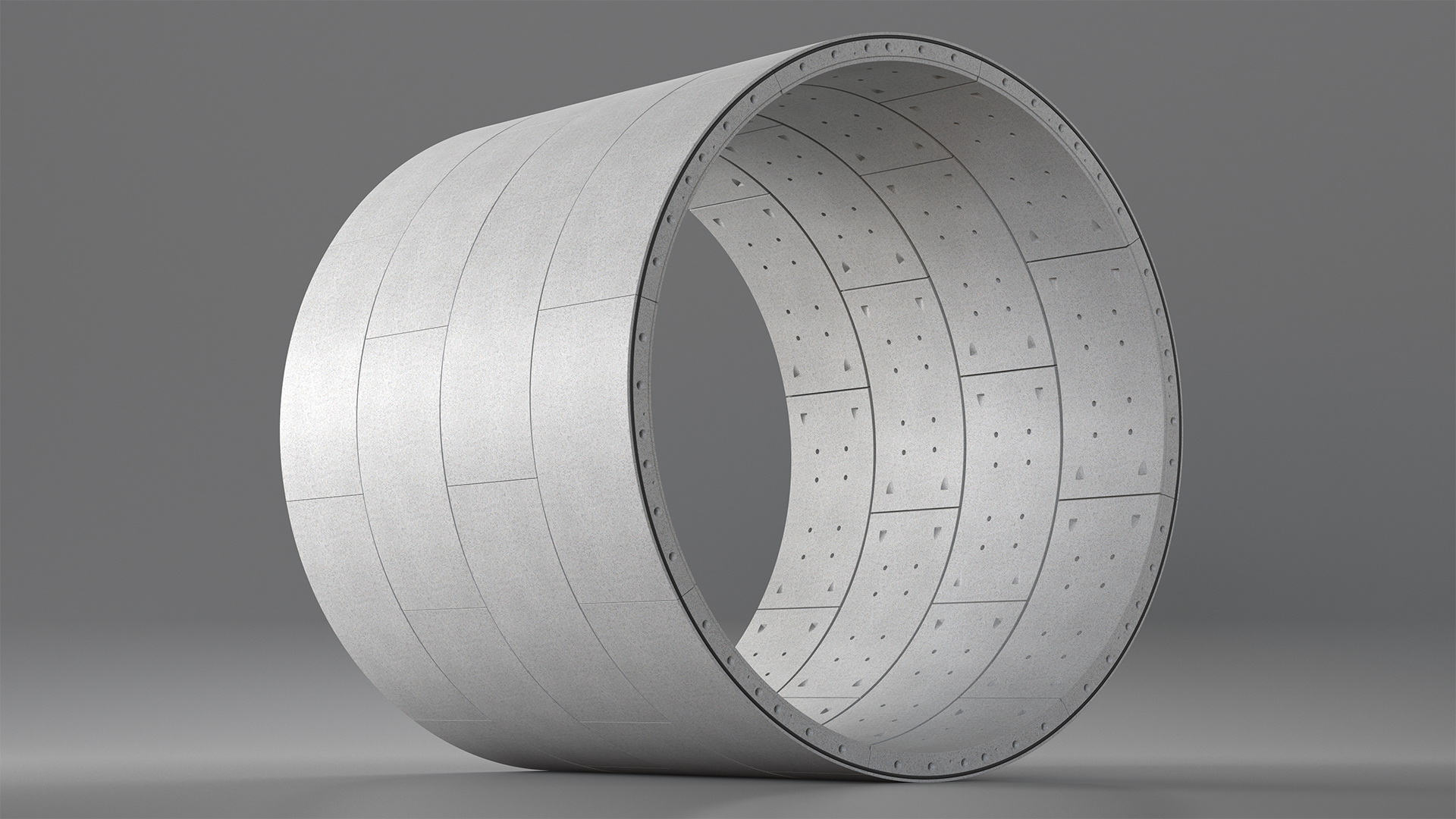 3D Round Concrete Slab Tunnel