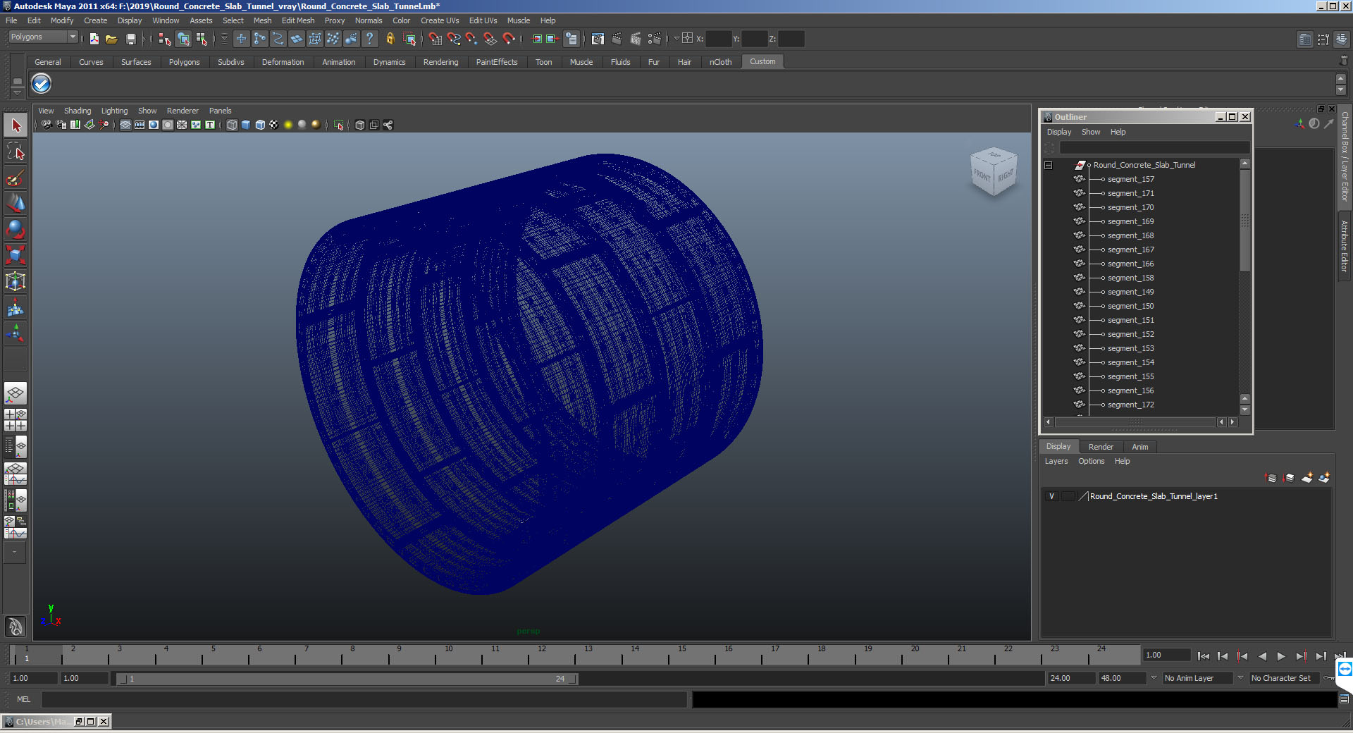 3D Round Concrete Slab Tunnel