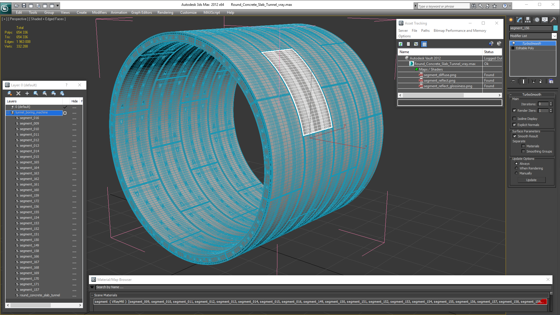 3D Round Concrete Slab Tunnel