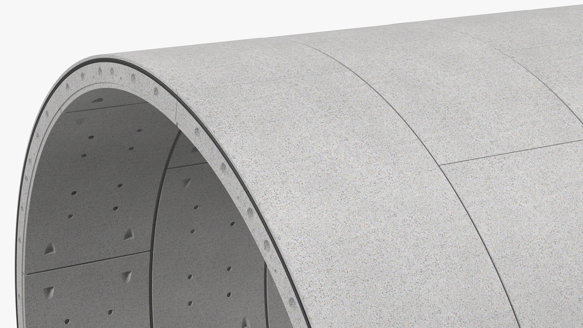 3D Round Concrete Slab Tunnel