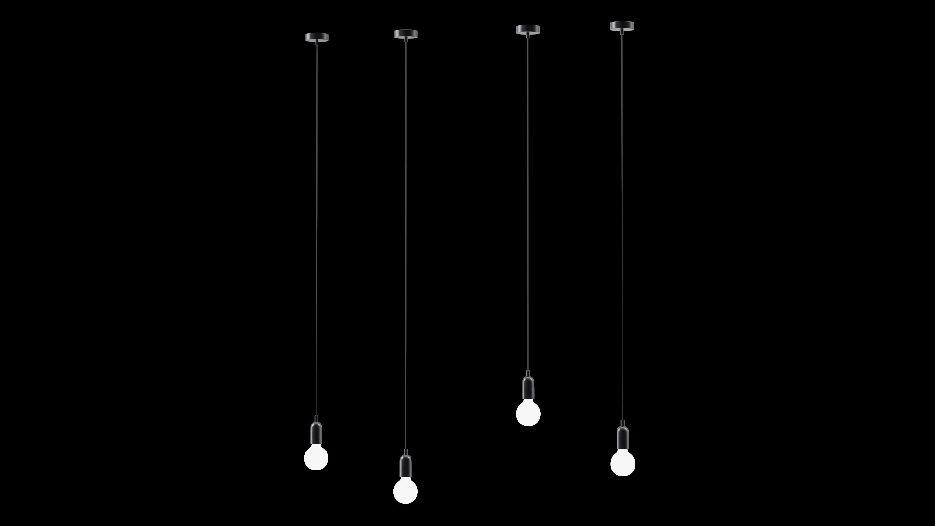 3D Hanging Bulbs model