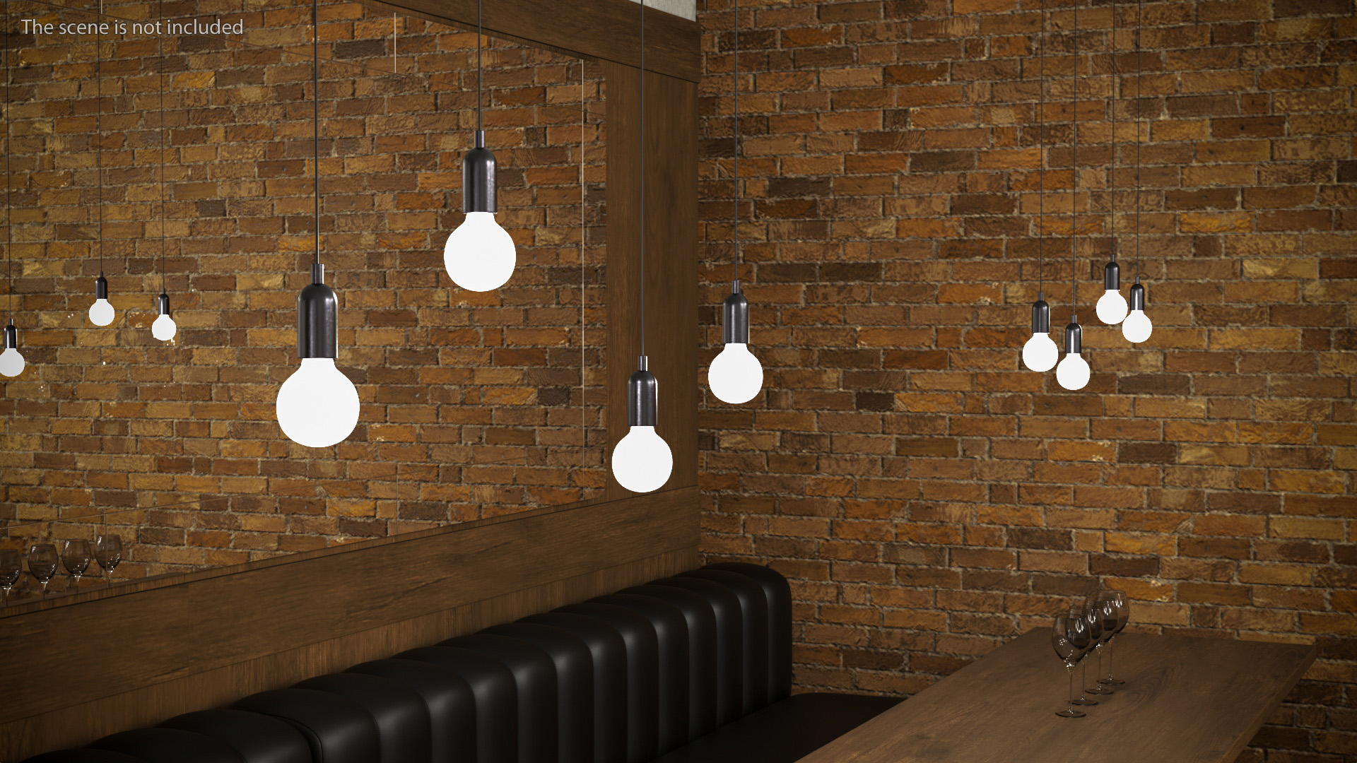 3D Hanging Bulbs model