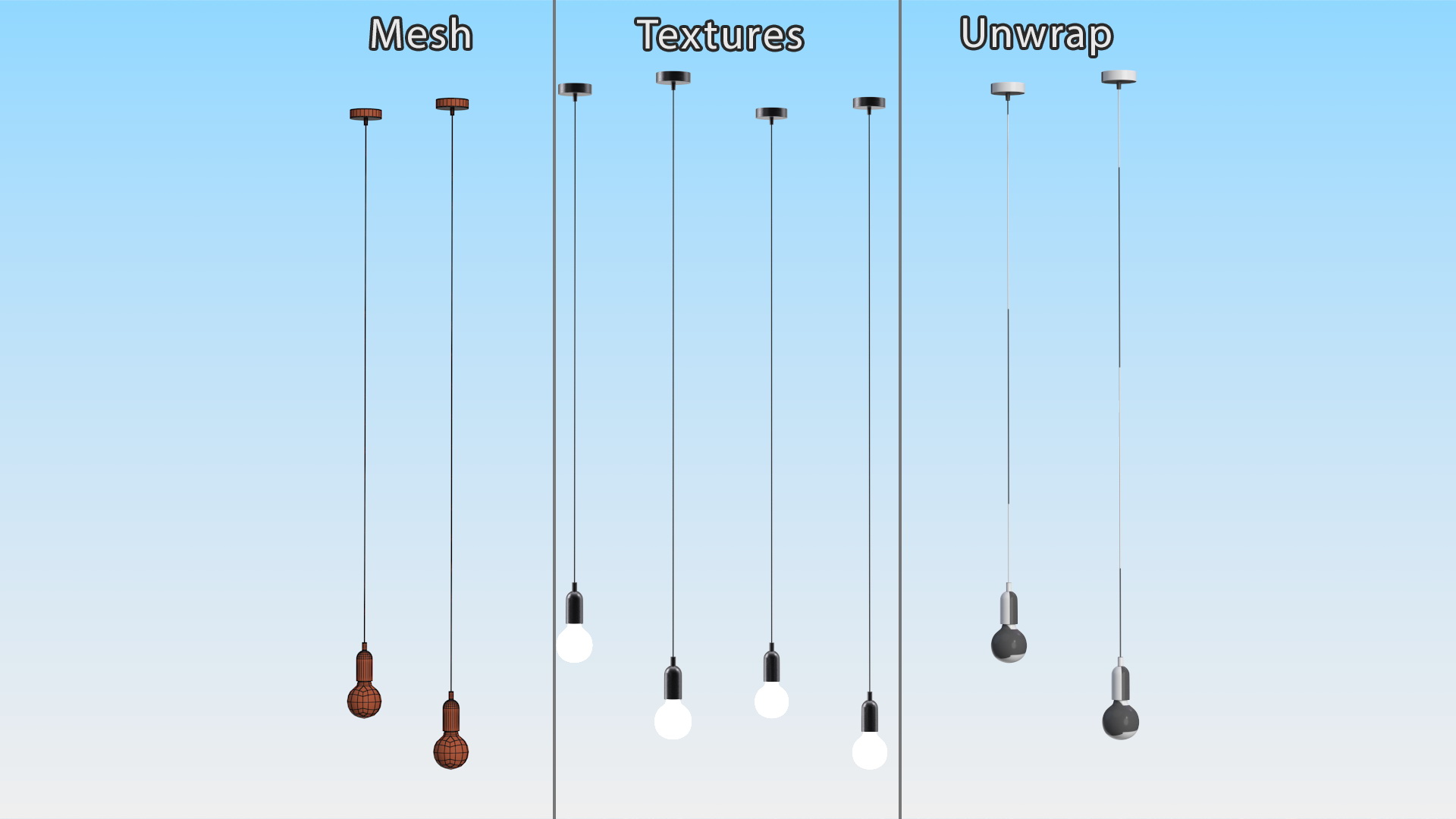 3D Hanging Bulbs model