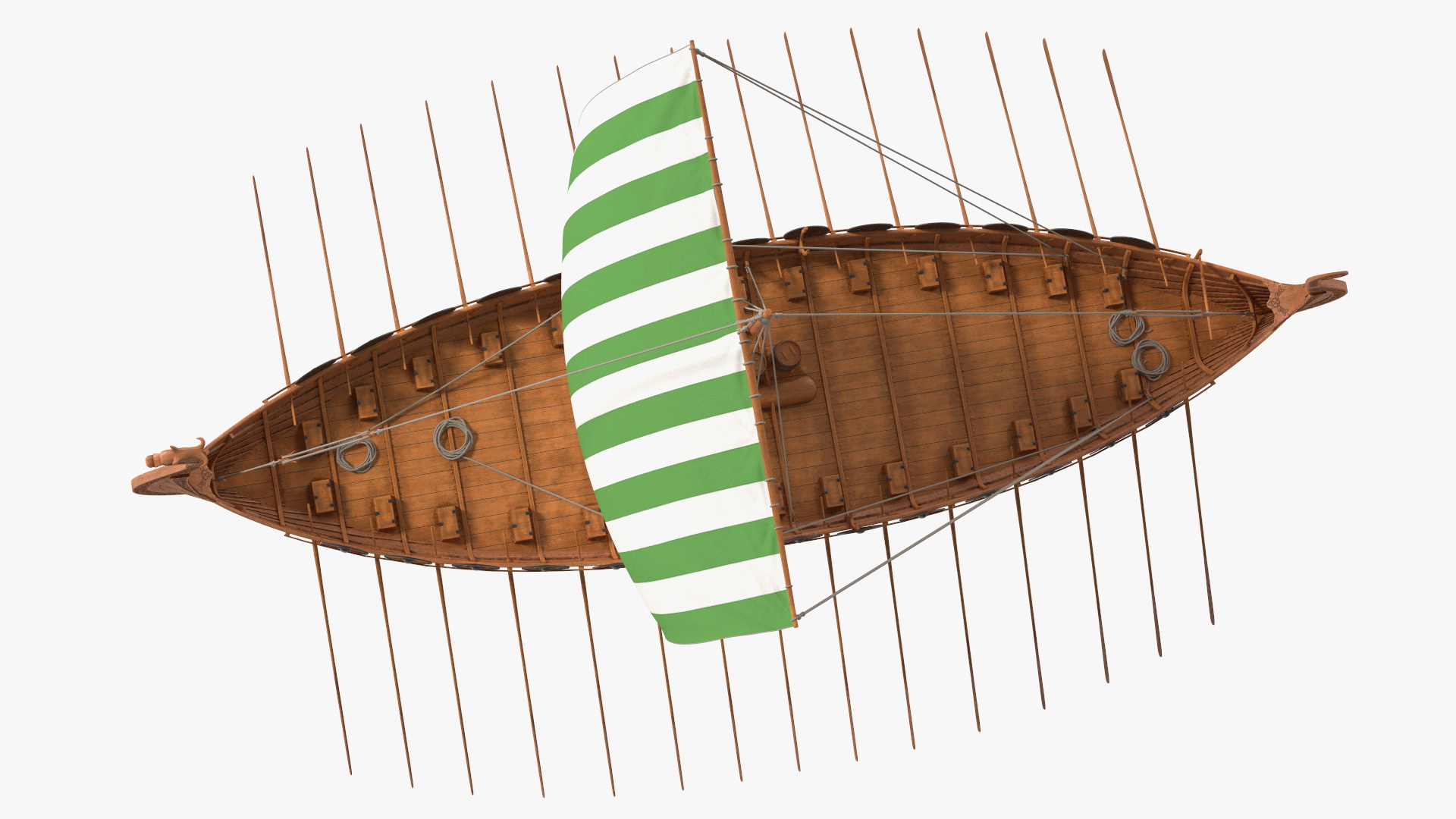 3D model Viking Drakkar Sail Green