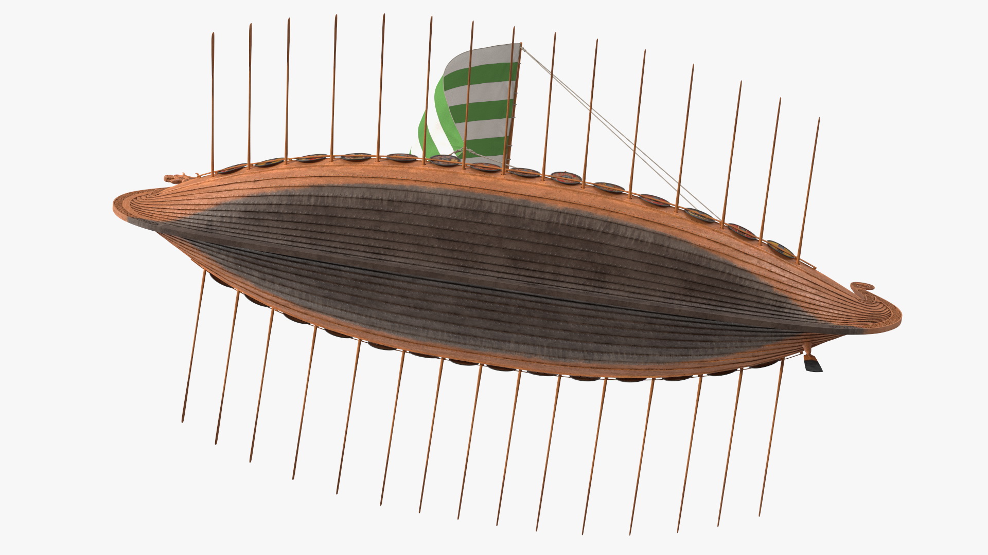 3D model Viking Drakkar Sail Green