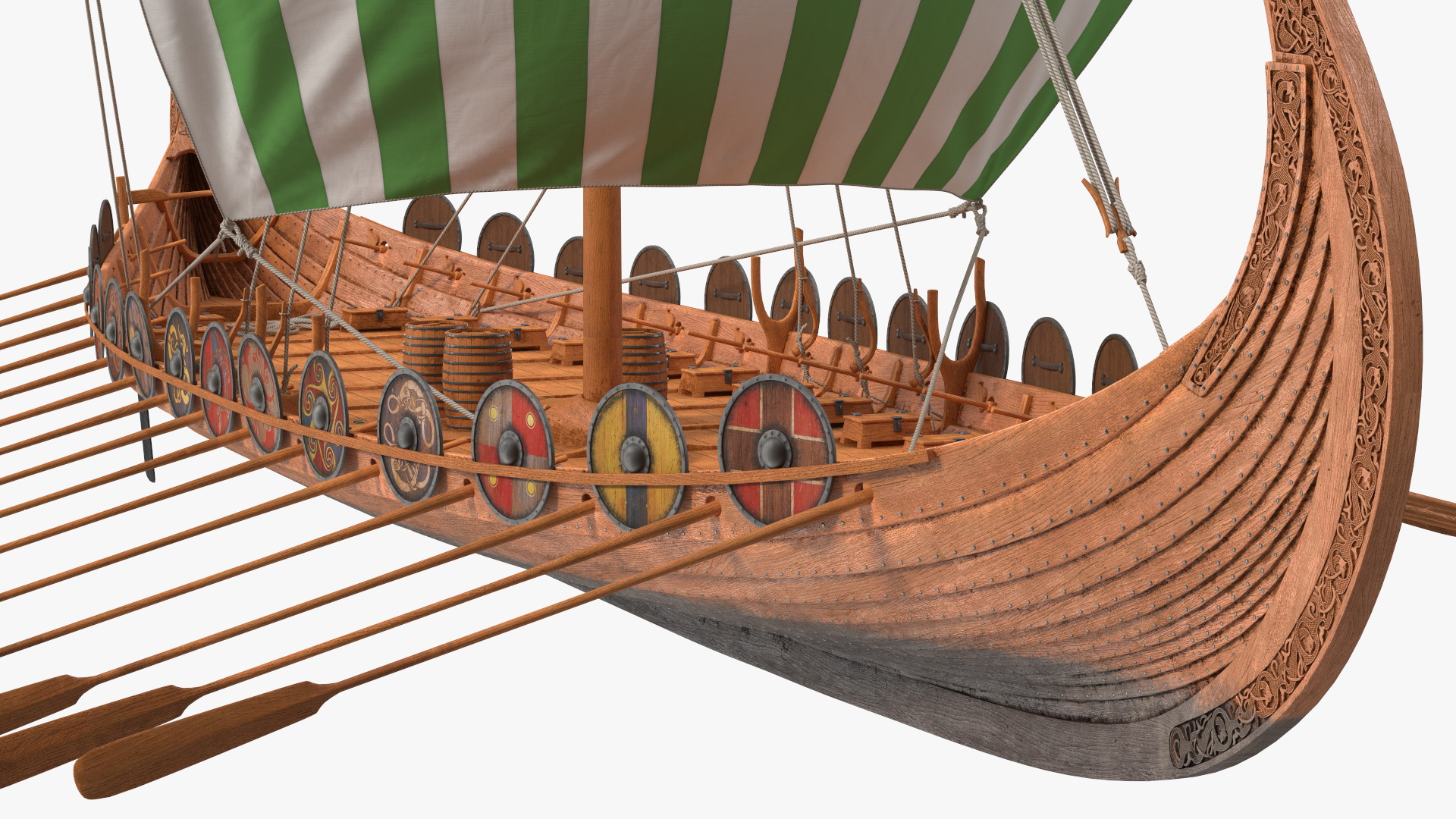 3D model Viking Drakkar Sail Green