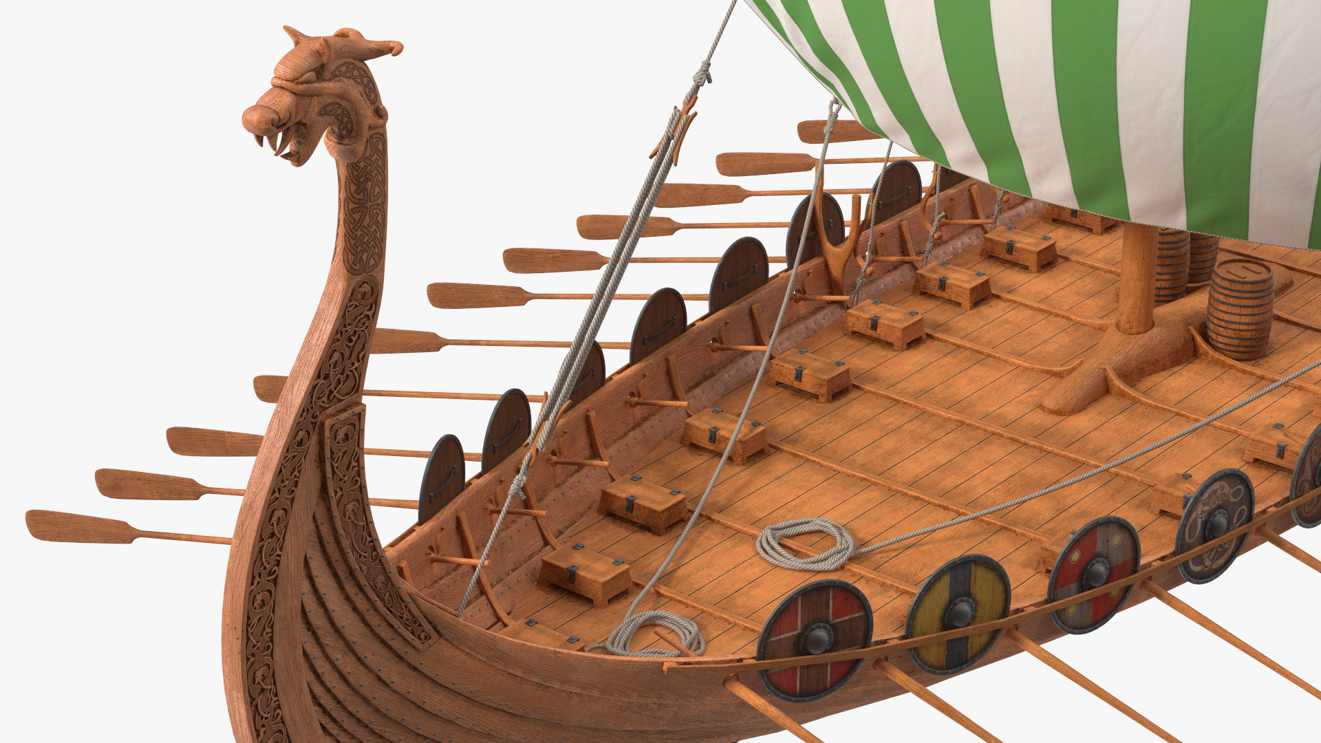 3D model Viking Drakkar Sail Green