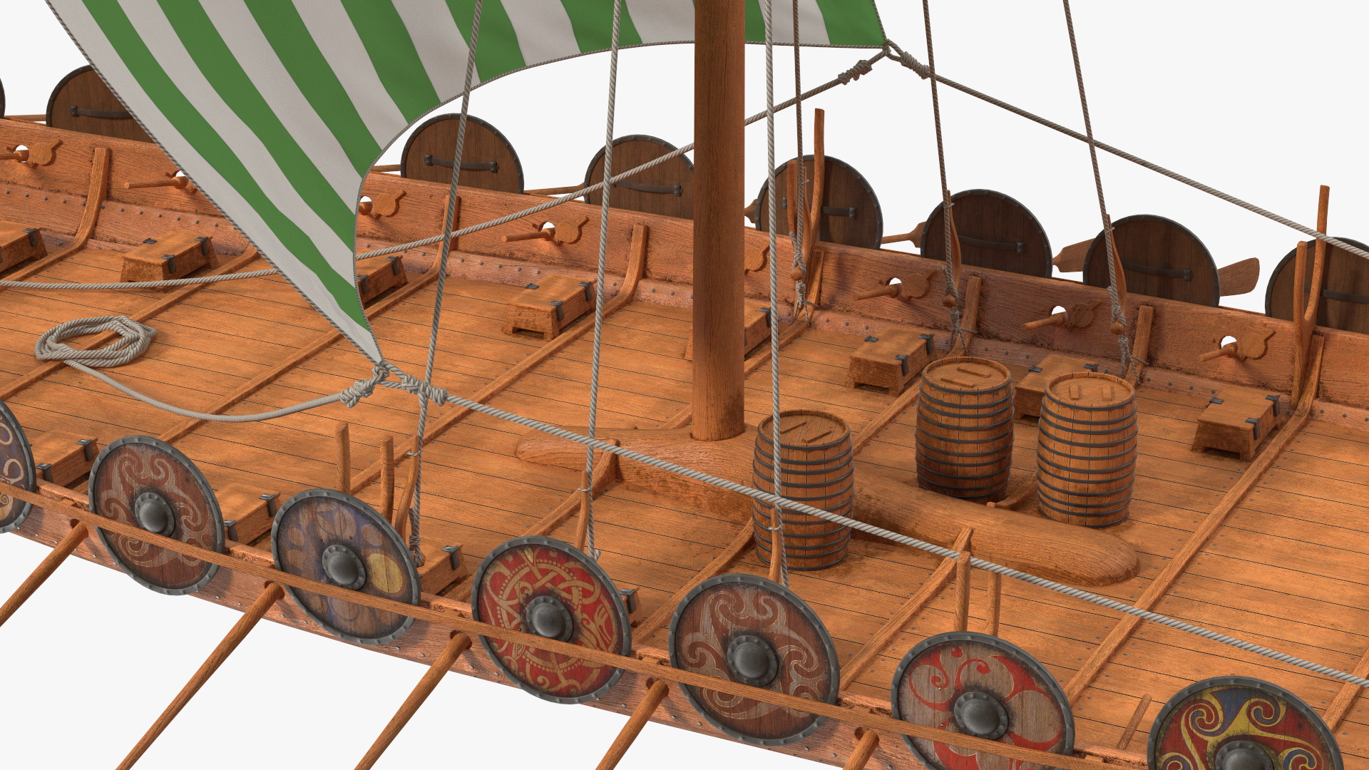 3D model Viking Drakkar Sail Green