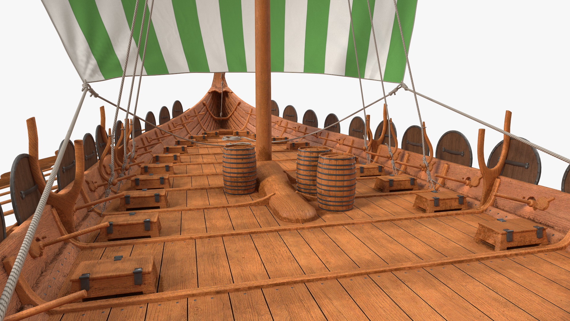 3D model Viking Drakkar Sail Green