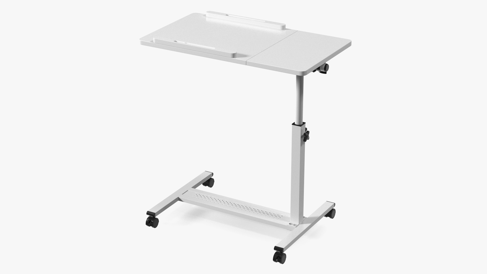 Overbed Rolling Laptop Table White 3D model