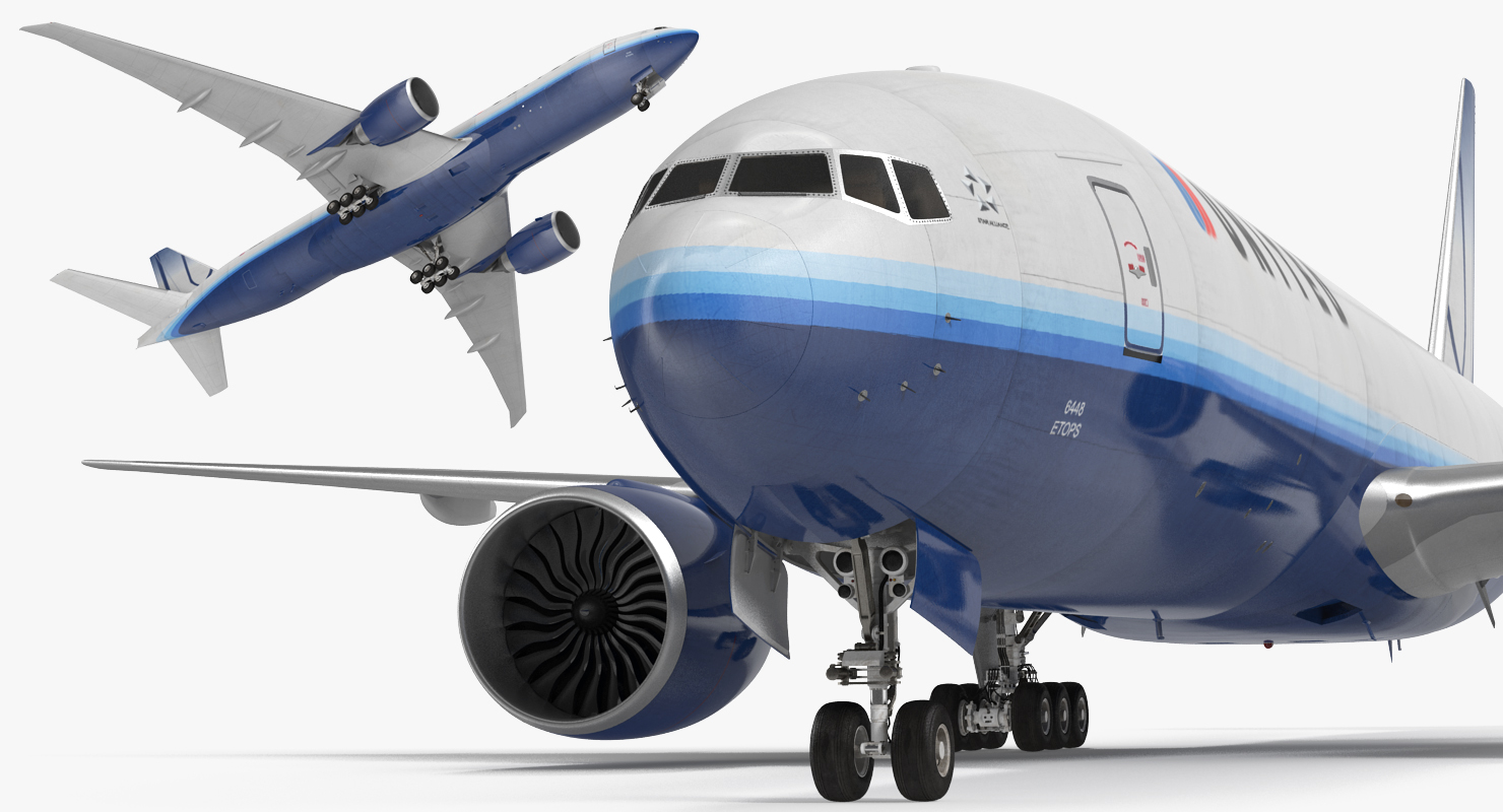 3D Boeing 777 Freighter United Airlines