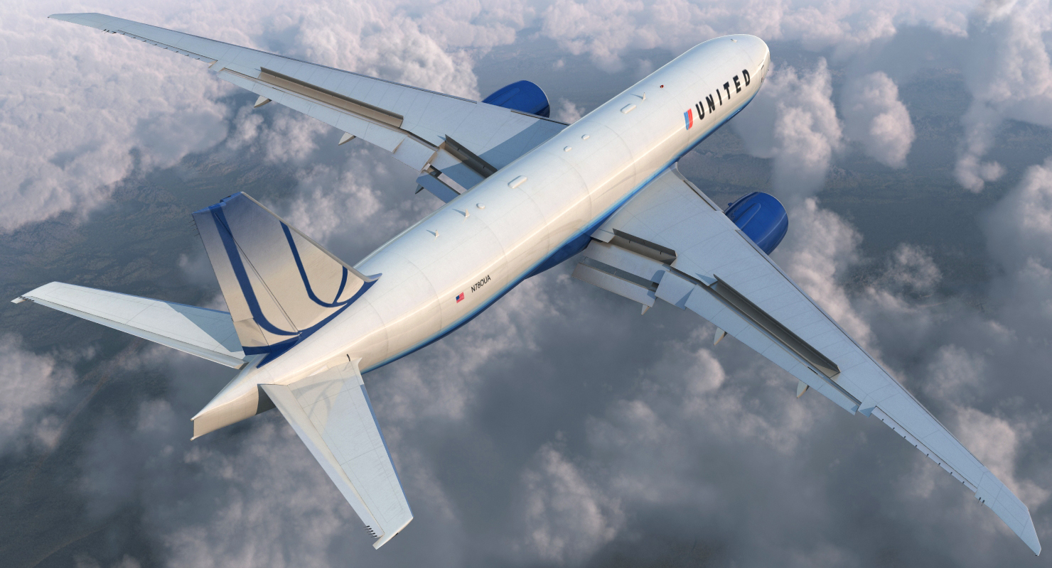 3D Boeing 777 Freighter United Airlines