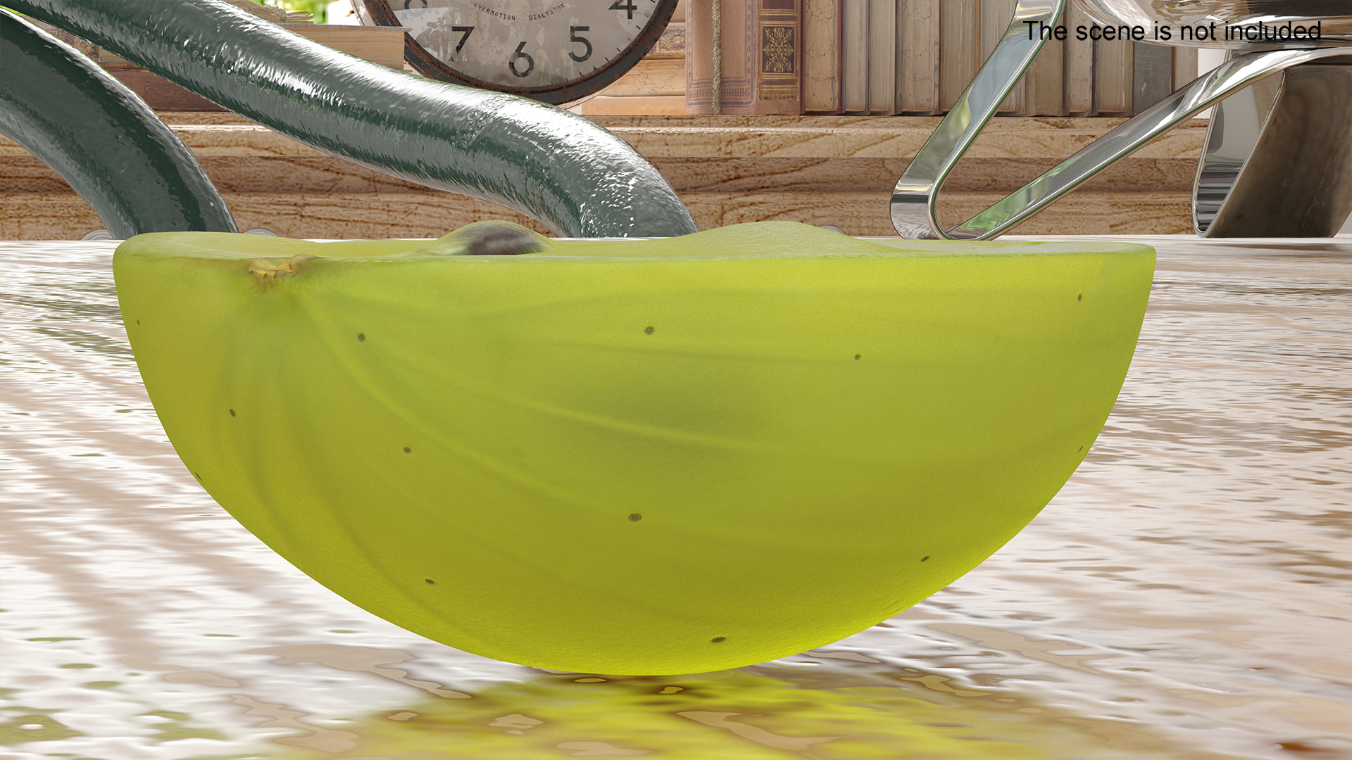 3D Translucent Slice of Green Grape Fruit model