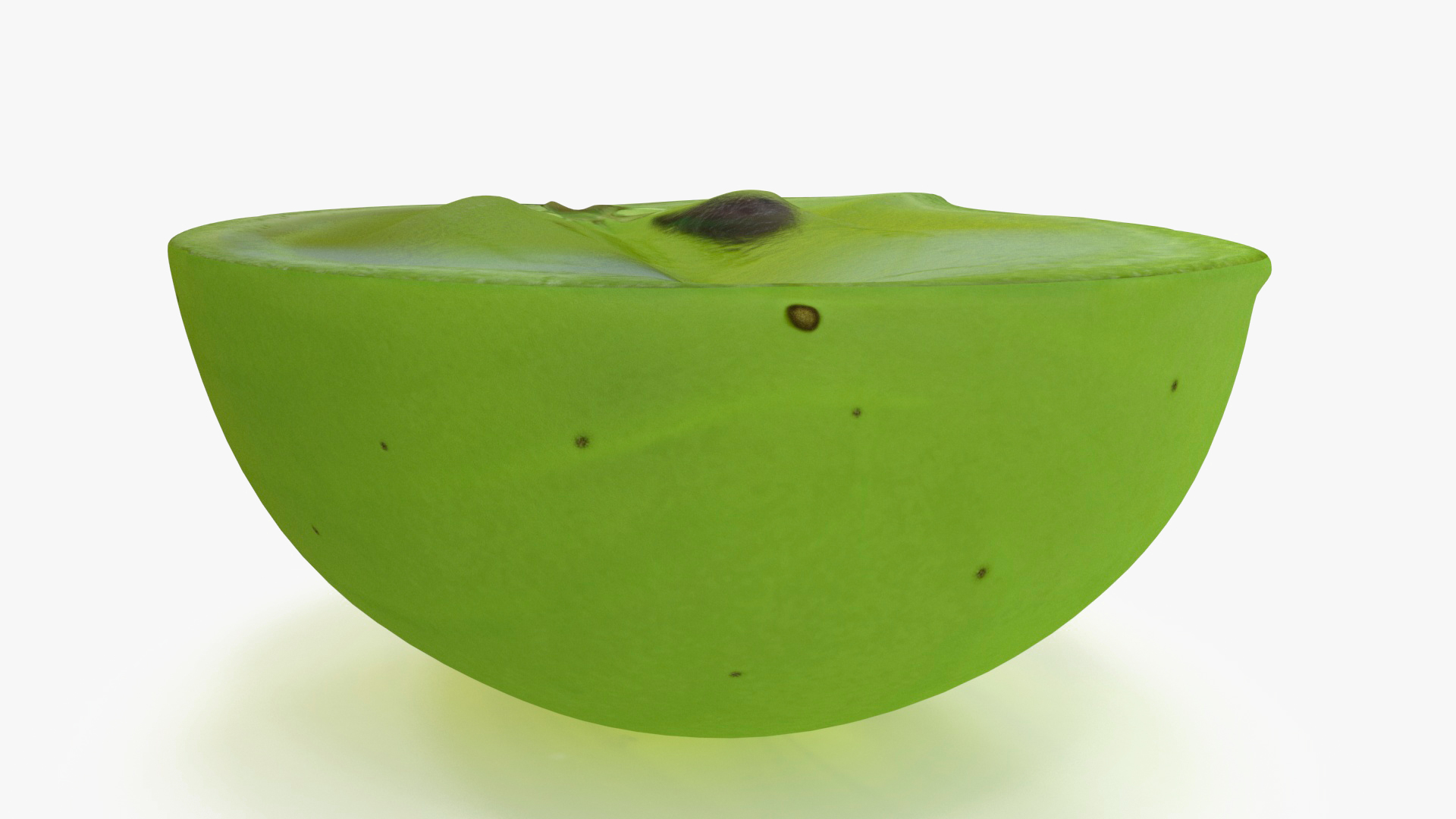 3D Translucent Slice of Green Grape Fruit model