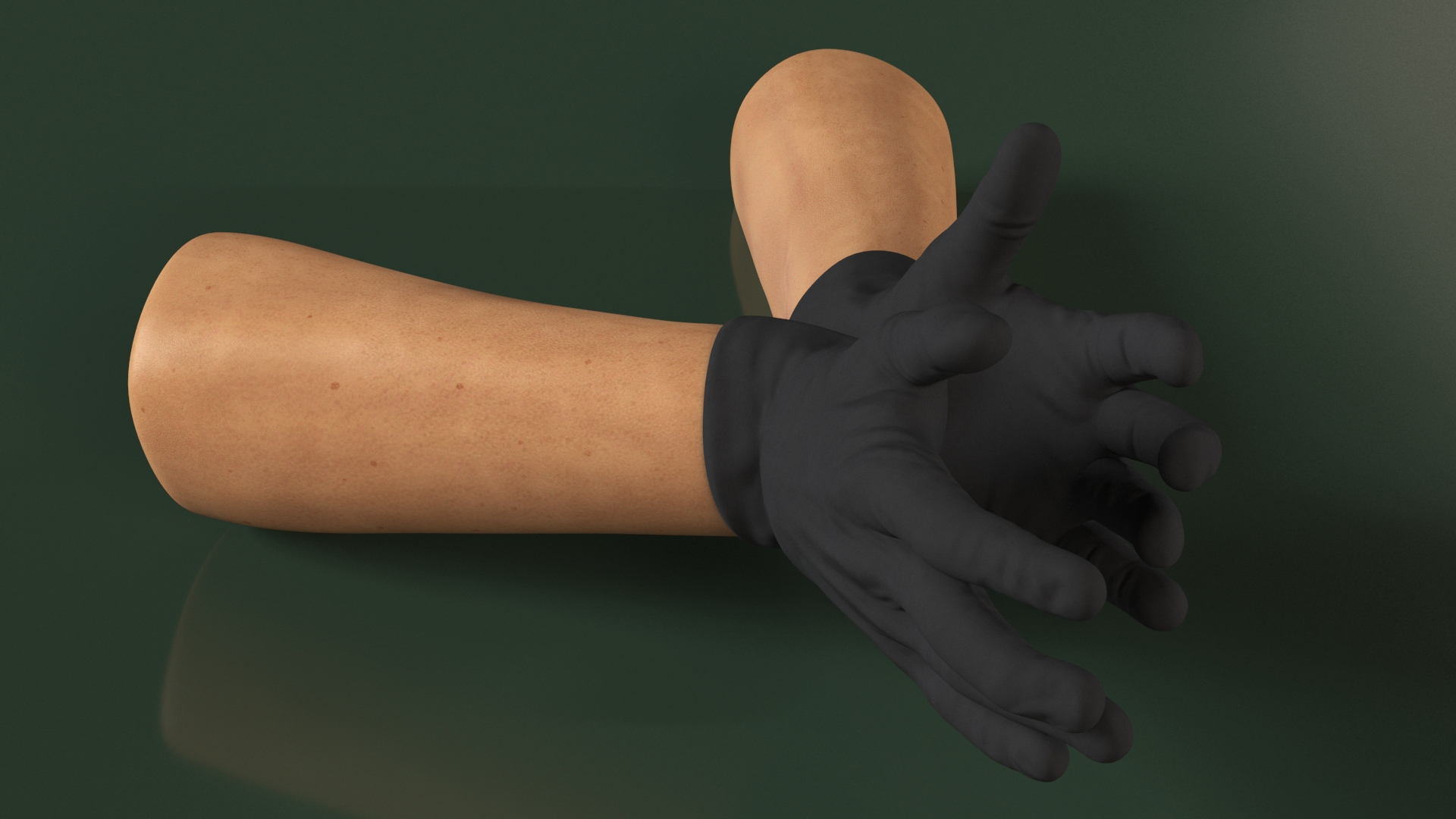 3D Gloved Hands Medical Black Rigged model