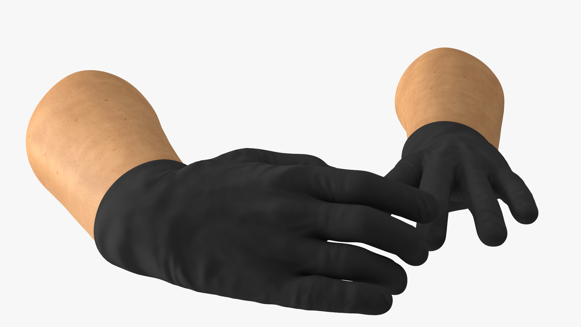 3D Gloved Hands Medical Black Rigged model