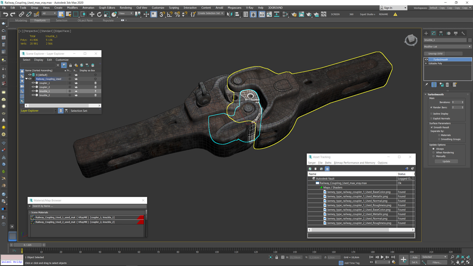 3D Railway Coupling Used