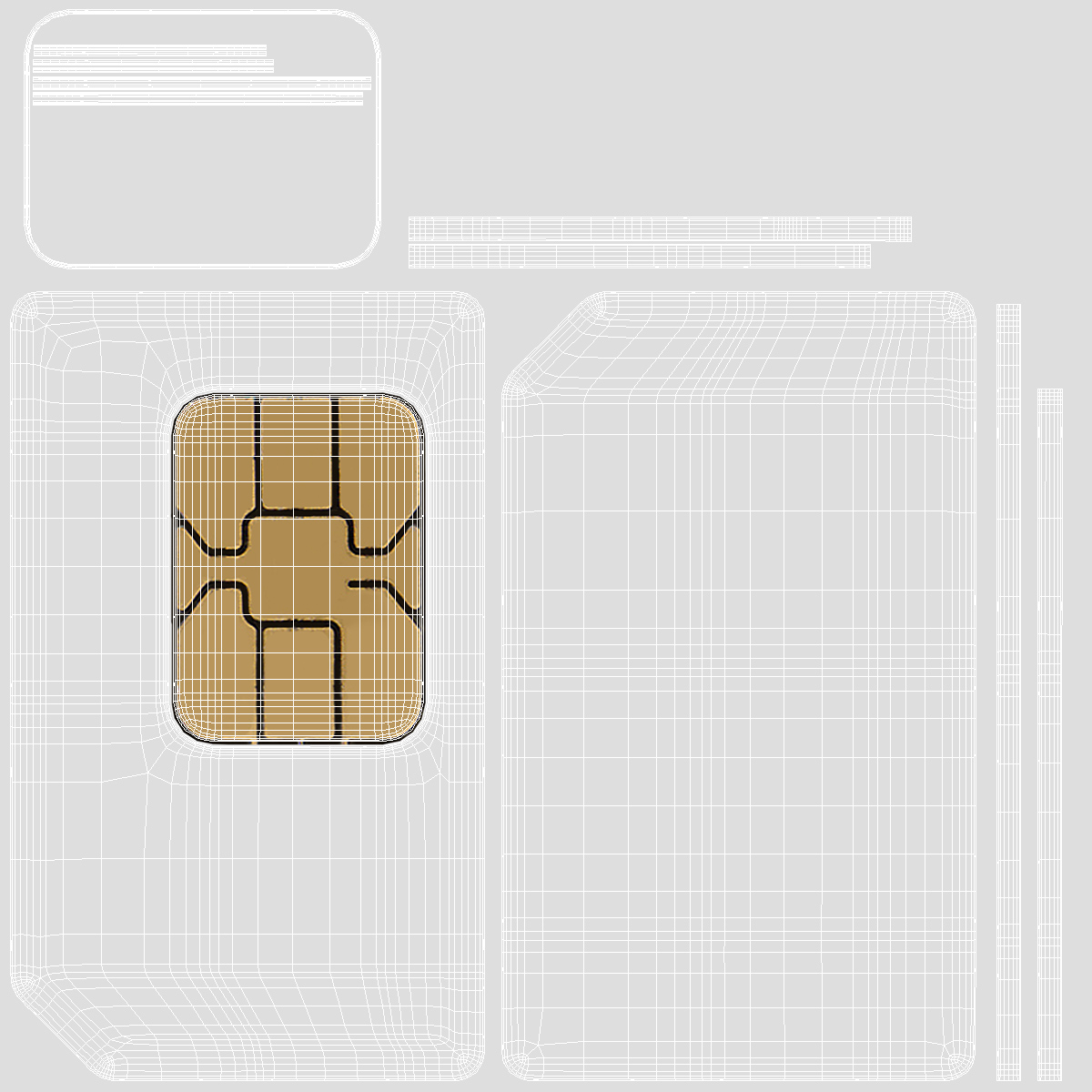 3D Different Sizes Sim Cards Generic model