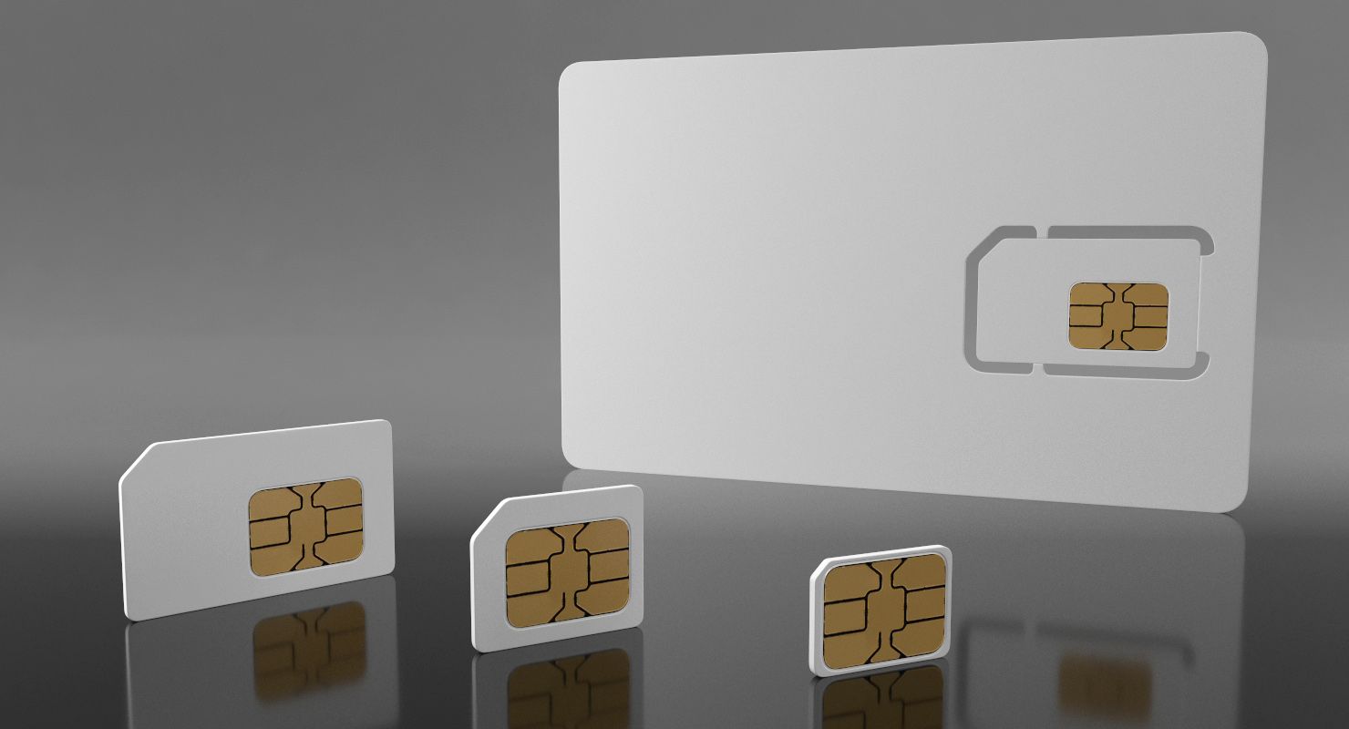 3D Different Sizes Sim Cards Generic model