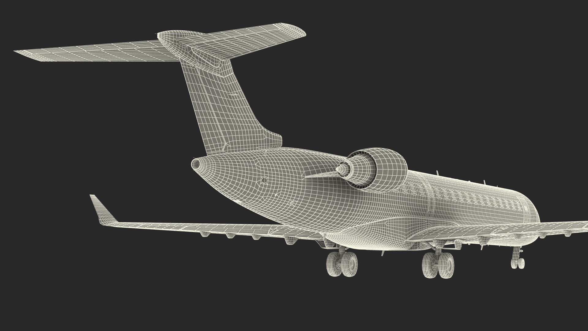 Regional Jet Bombardier CRJ550 Rigged 3D