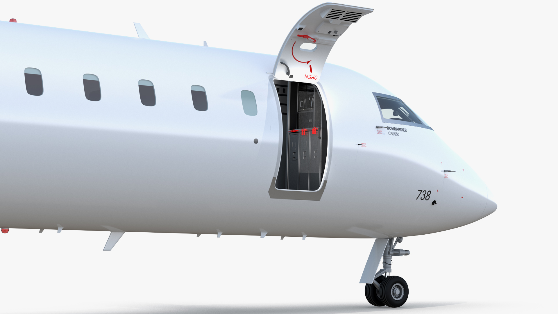 Regional Jet Bombardier CRJ550 Rigged 3D