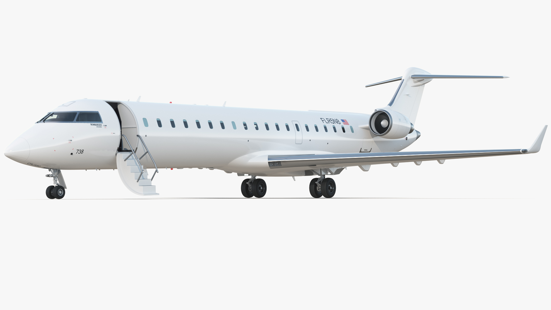 Regional Jet Bombardier CRJ550 Rigged 3D