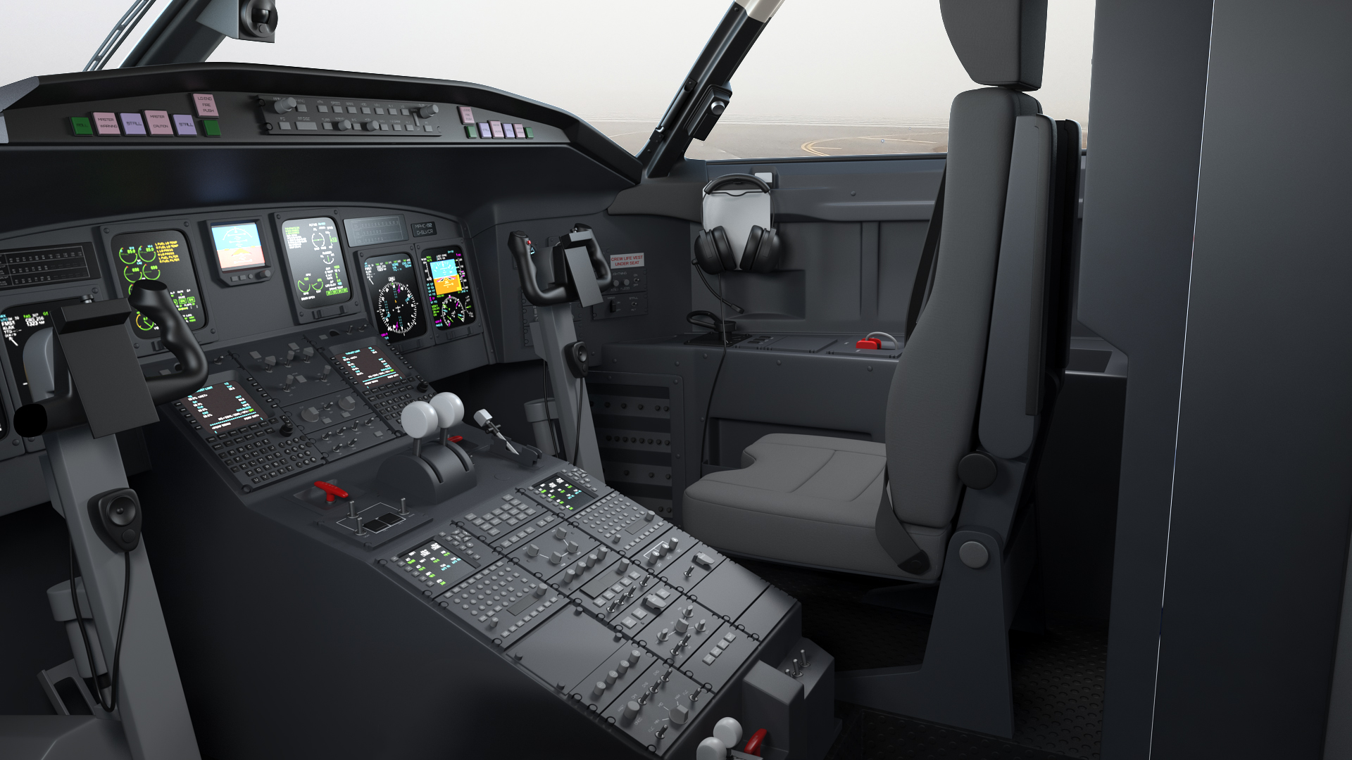 Regional Jet Bombardier CRJ550 Rigged 3D